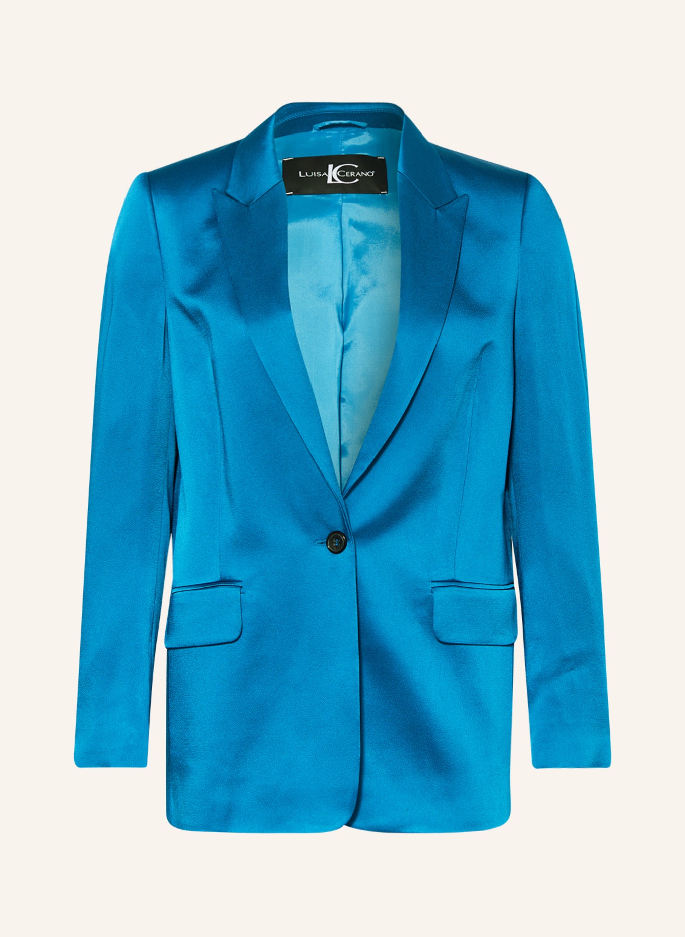 LUISA CERANO Satin blazer, Color: TURQUOISE (Image 1)