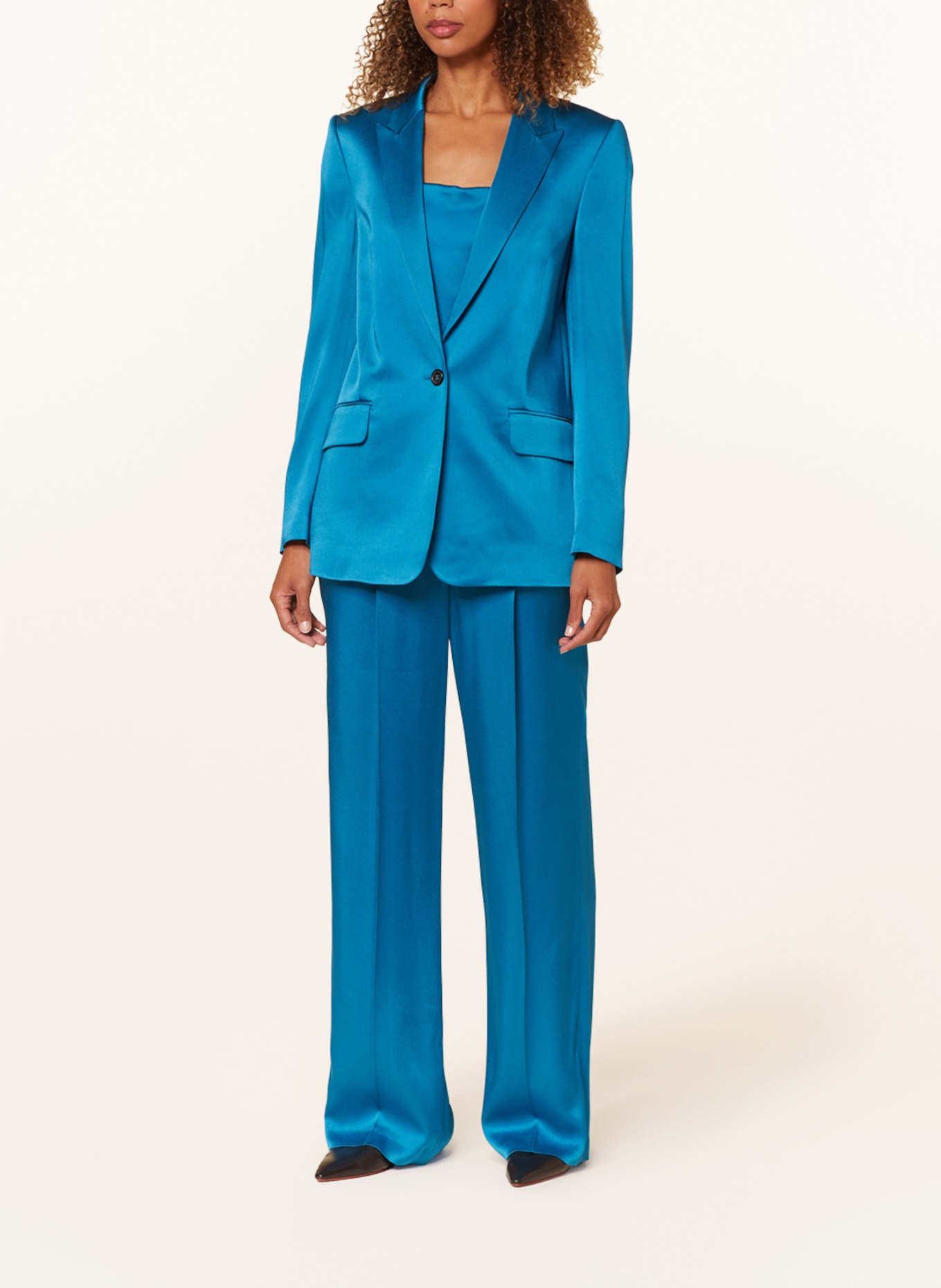 LUISA CERANO Satin blazer, Color: TURQUOISE (Image 2)