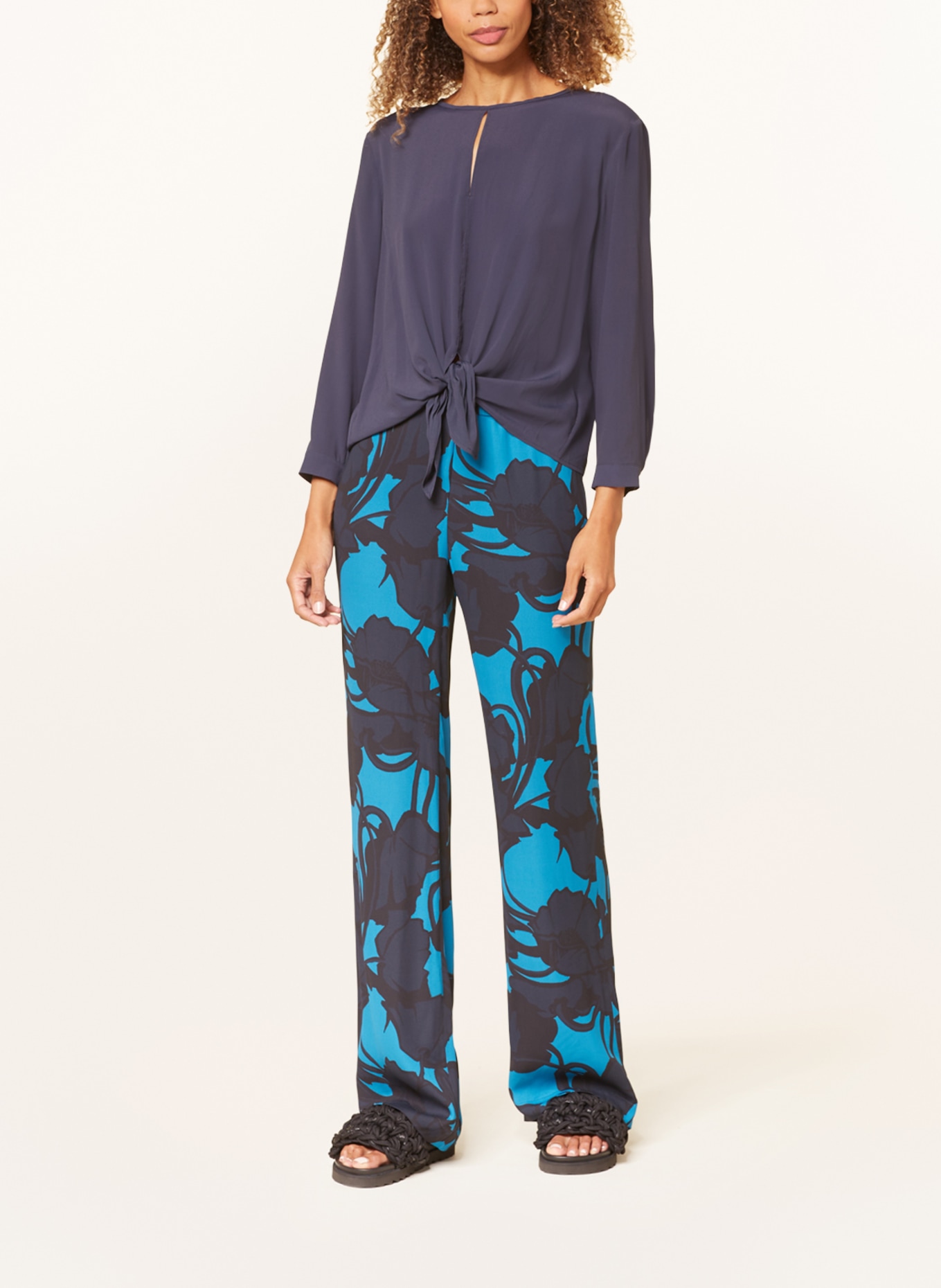 LUISA CERANO Shirt blouse with silk, Color: DARK BLUE (Image 2)
