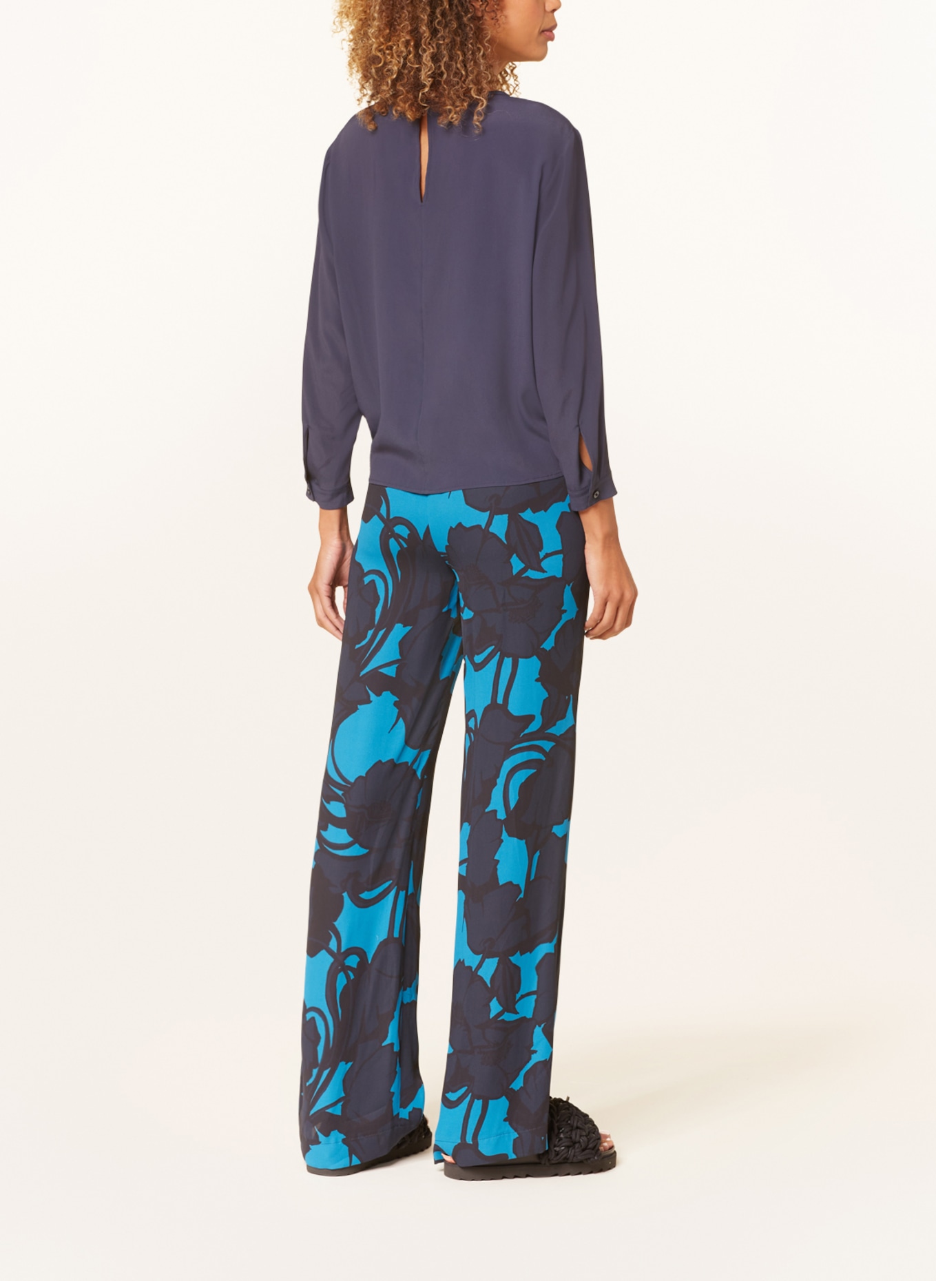 LUISA CERANO Shirt blouse with silk, Color: DARK BLUE (Image 3)