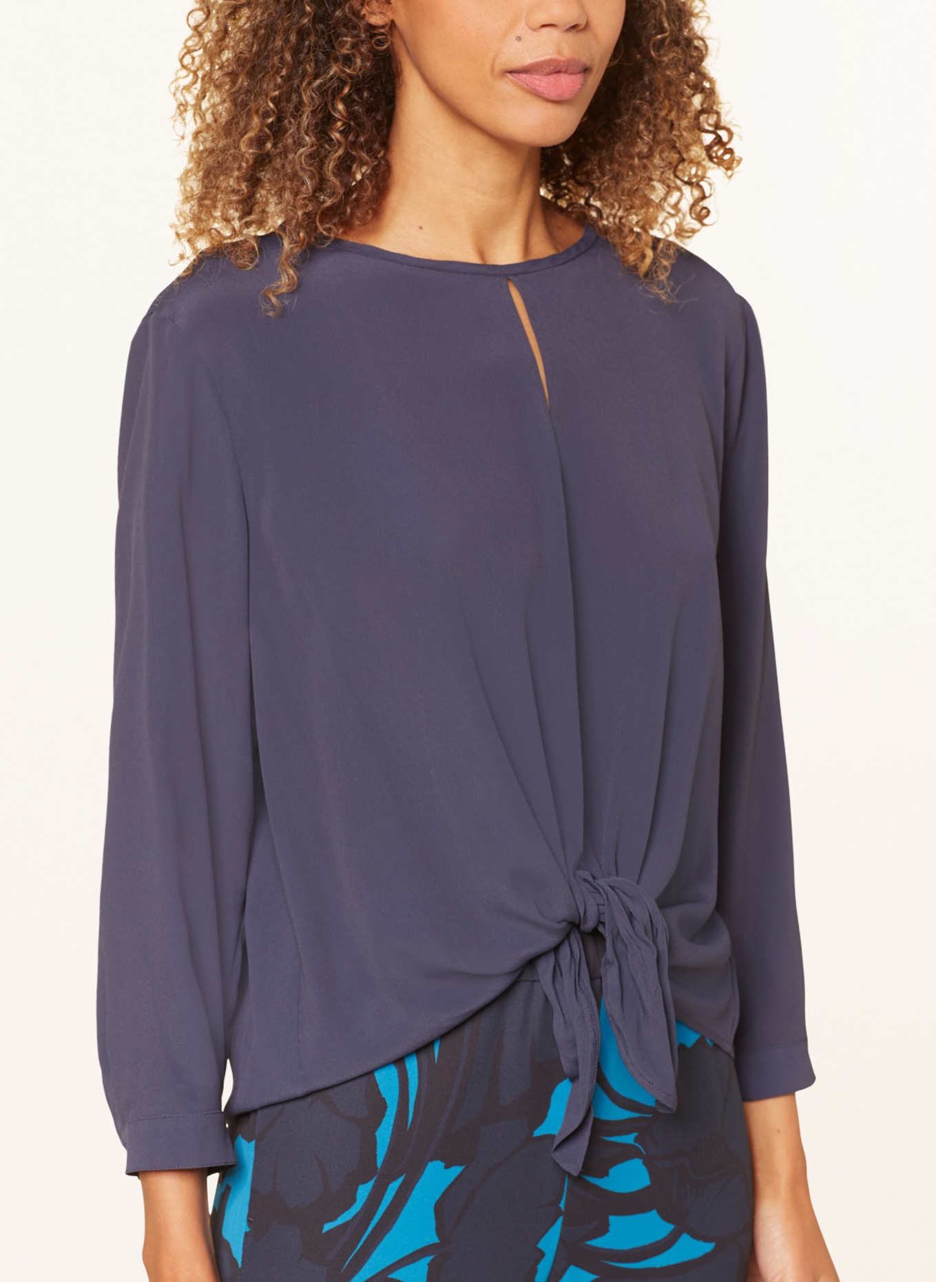 LUISA CERANO Shirt blouse with silk, Color: DARK BLUE (Image 4)