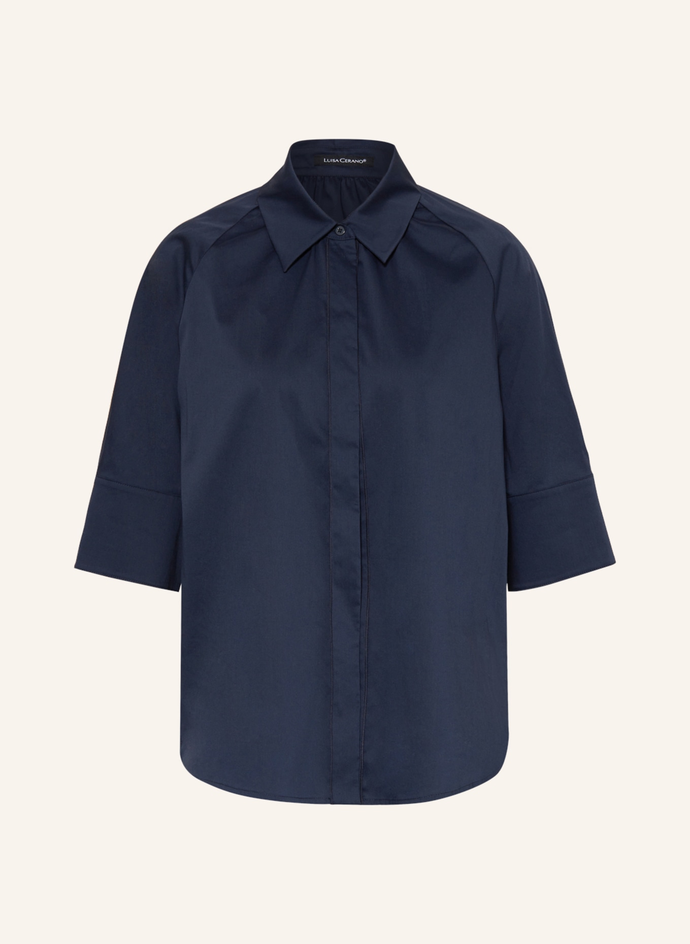 LUISA CERANO Shirt blouse with 3/4 sleeves, Color: DARK BLUE (Image 1)