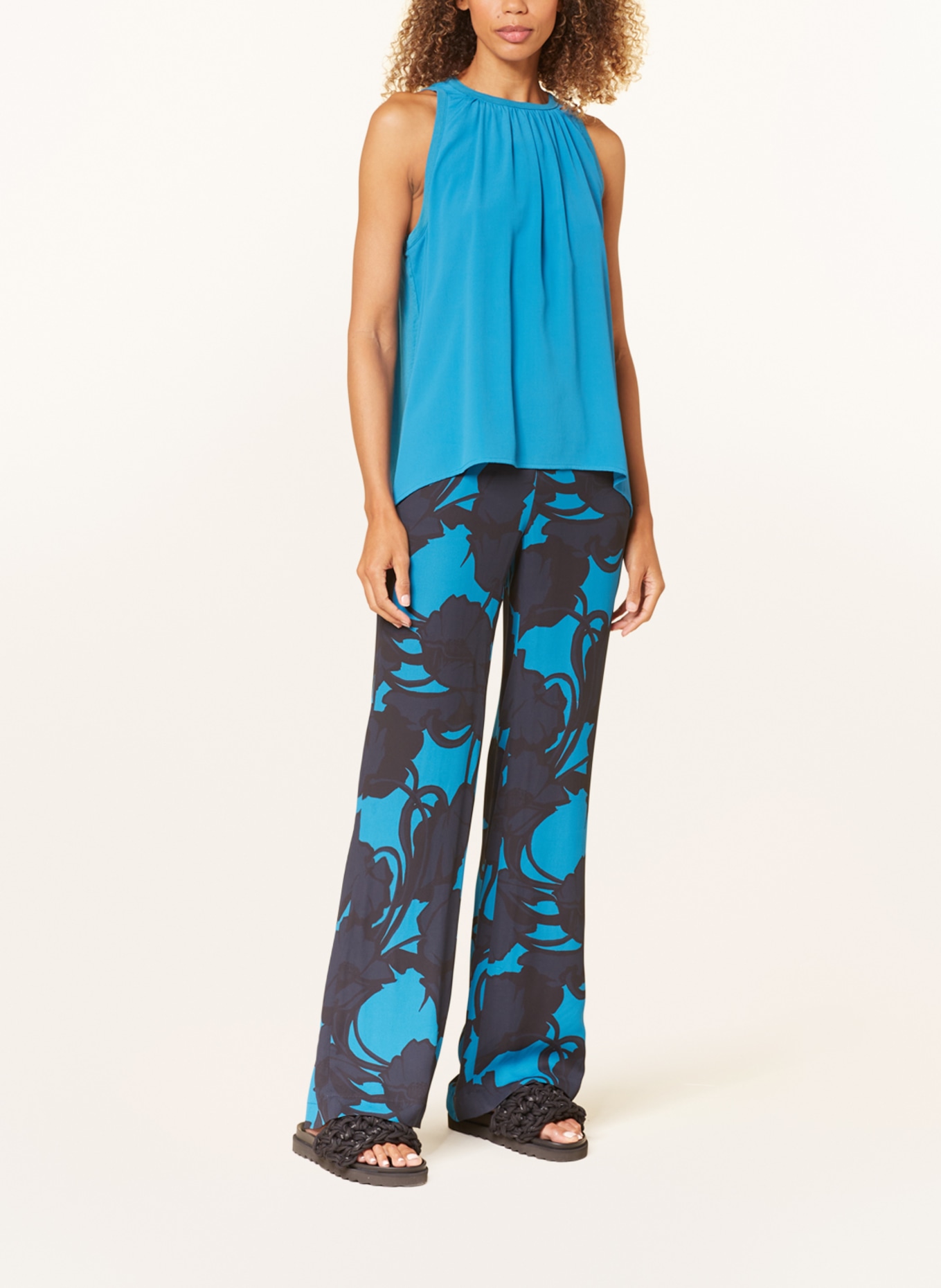 LUISA CERANO Top with silk, Color: TURQUOISE (Image 2)