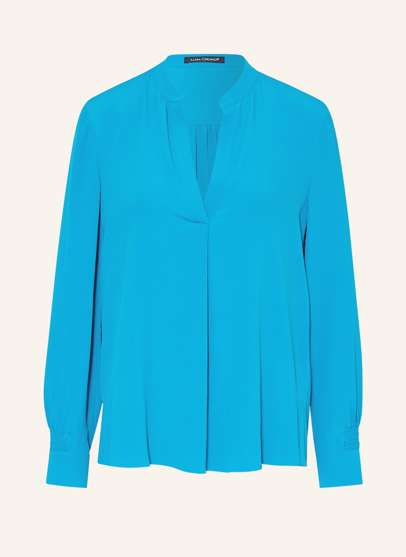 LUISA CERANO Shirt blouse with silk, Color: TURQUOISE (Image 1)