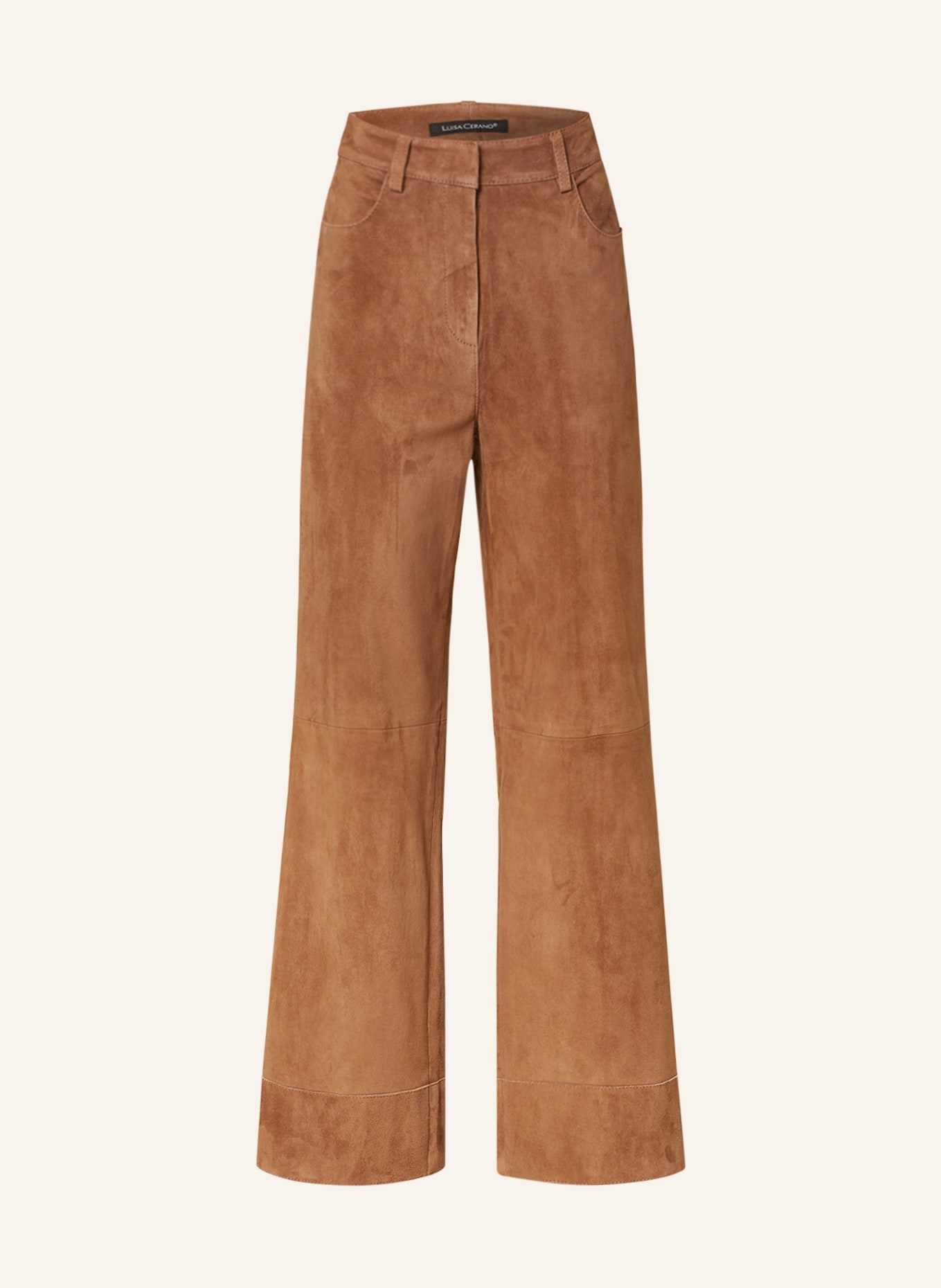 LUISA CERANO Wide leg trousers made of leather, Color: CAMEL (Image 1)