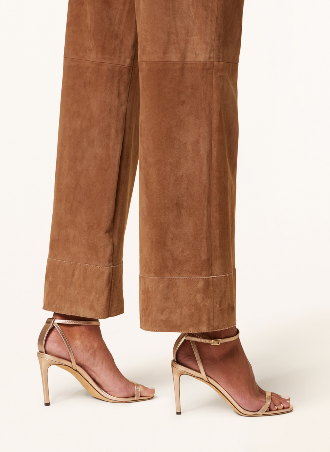 LUISA CERANO Wide leg trousers made of leather, Color: CAMEL (Image 5)