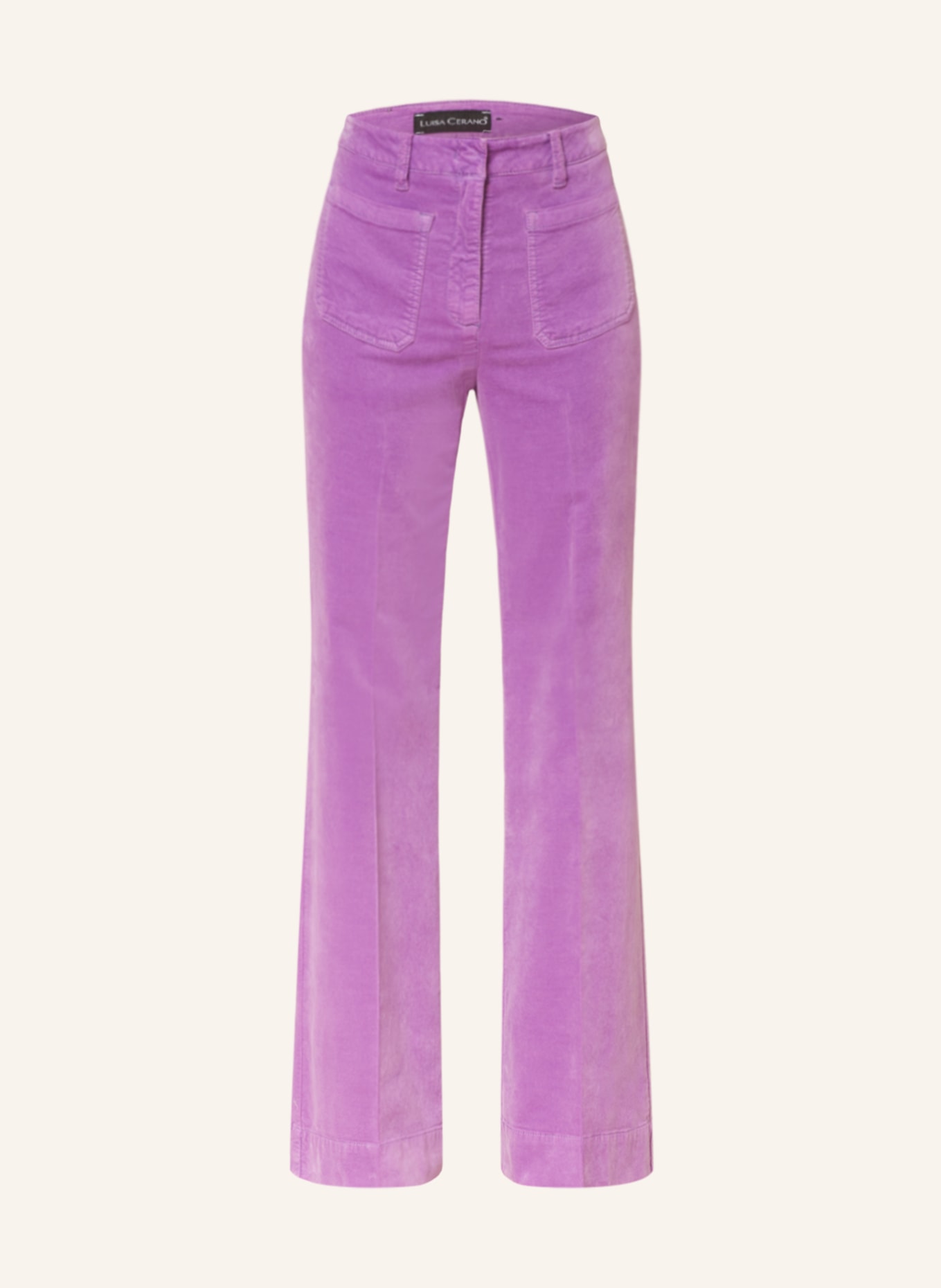 LUISA CERANO Wide leg trousers made of velvet, Color: 849 soft purple (Image 1)