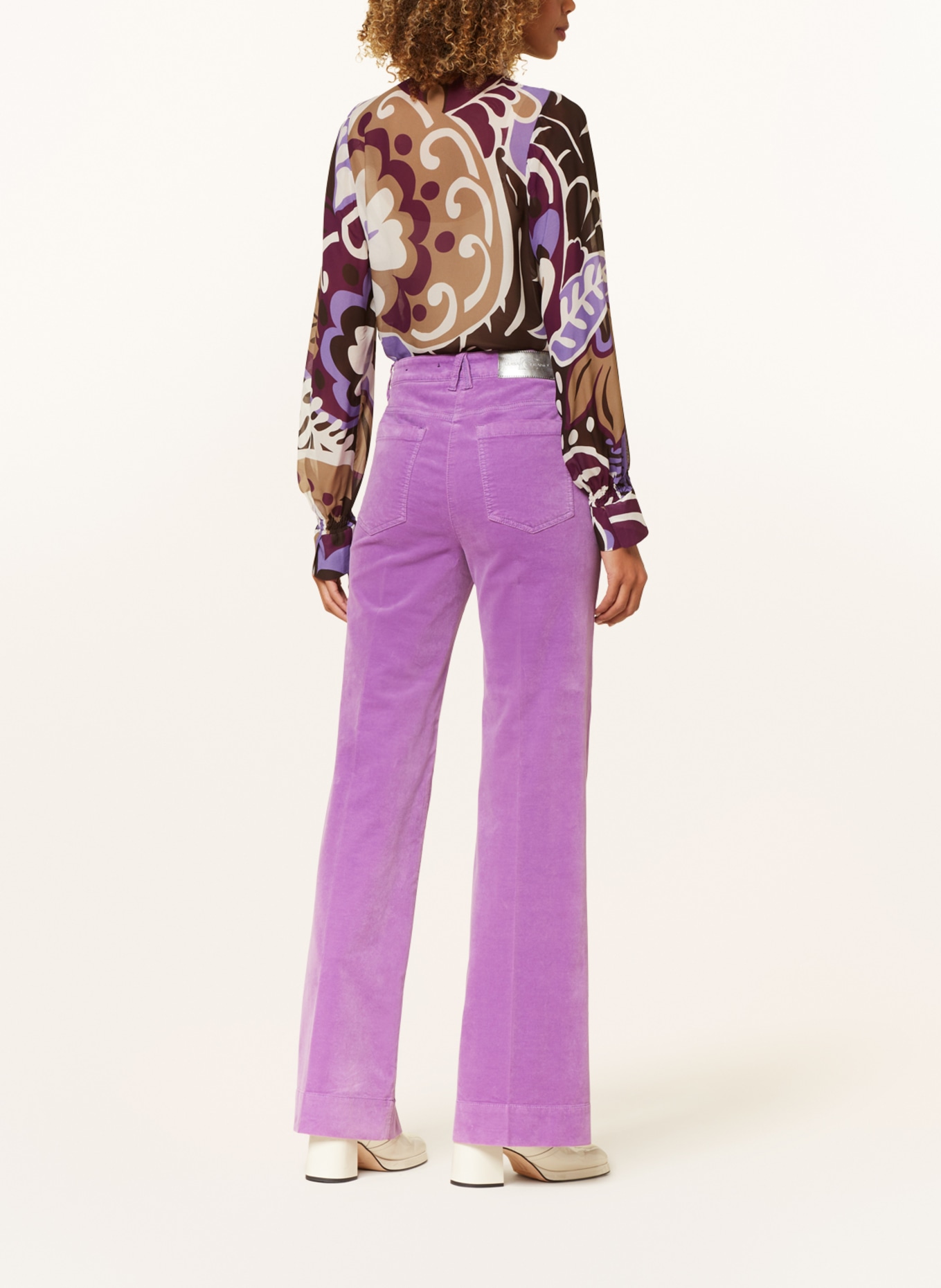 LUISA CERANO Spodnie marlena z aksamitu, Kolor: 849 soft purple (Obrazek 3)