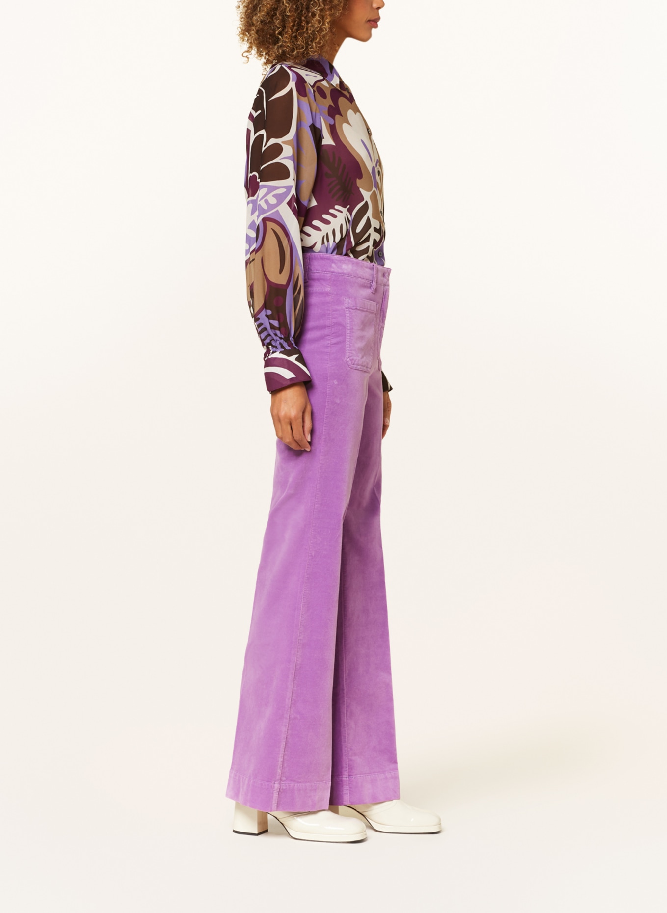 LUISA CERANO Wide leg trousers made of velvet, Color: 849 soft purple (Image 4)