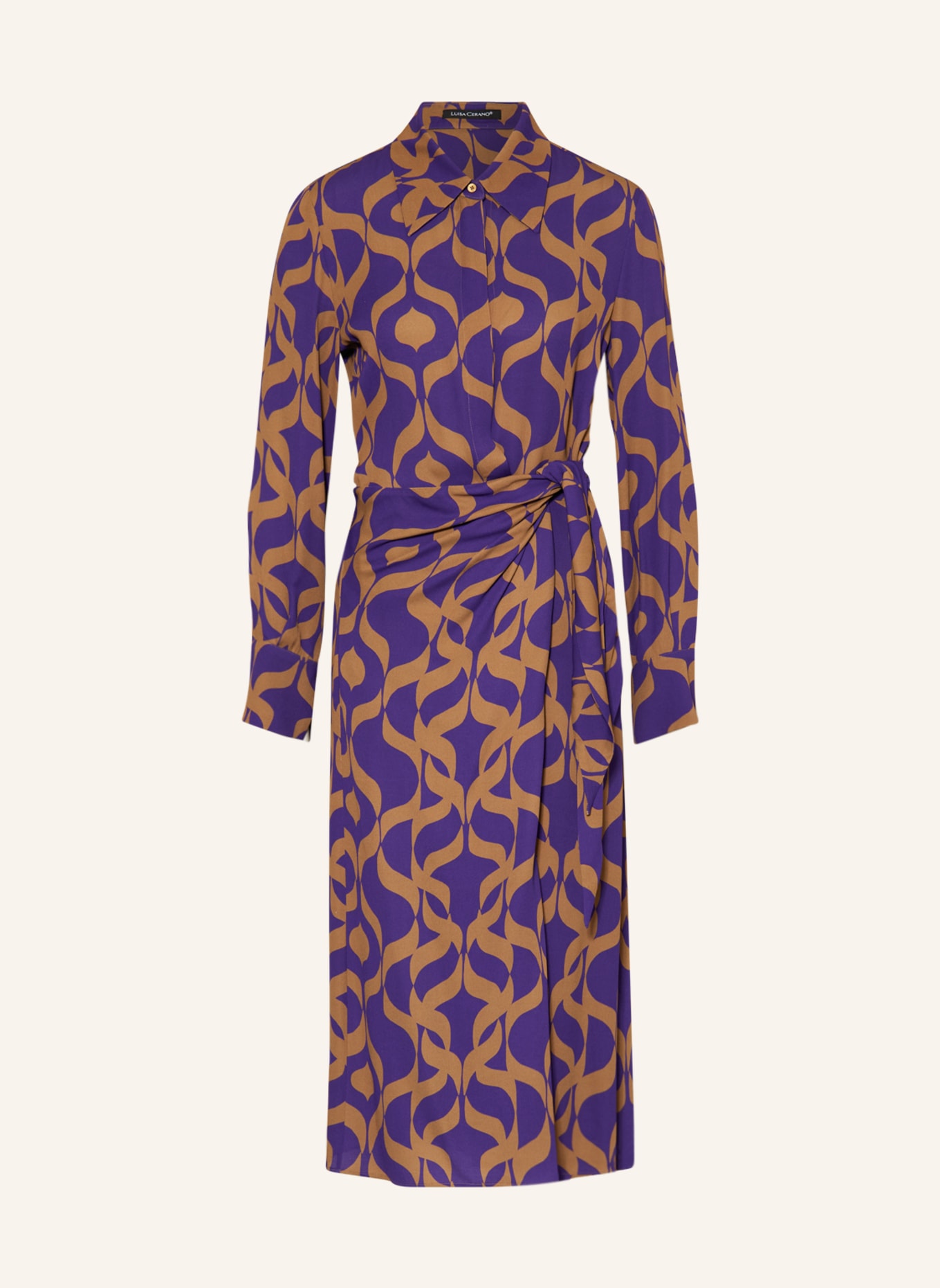 LUISA CERANO Wrap dress, Color: PURPLE/ BEIGE (Image 1)