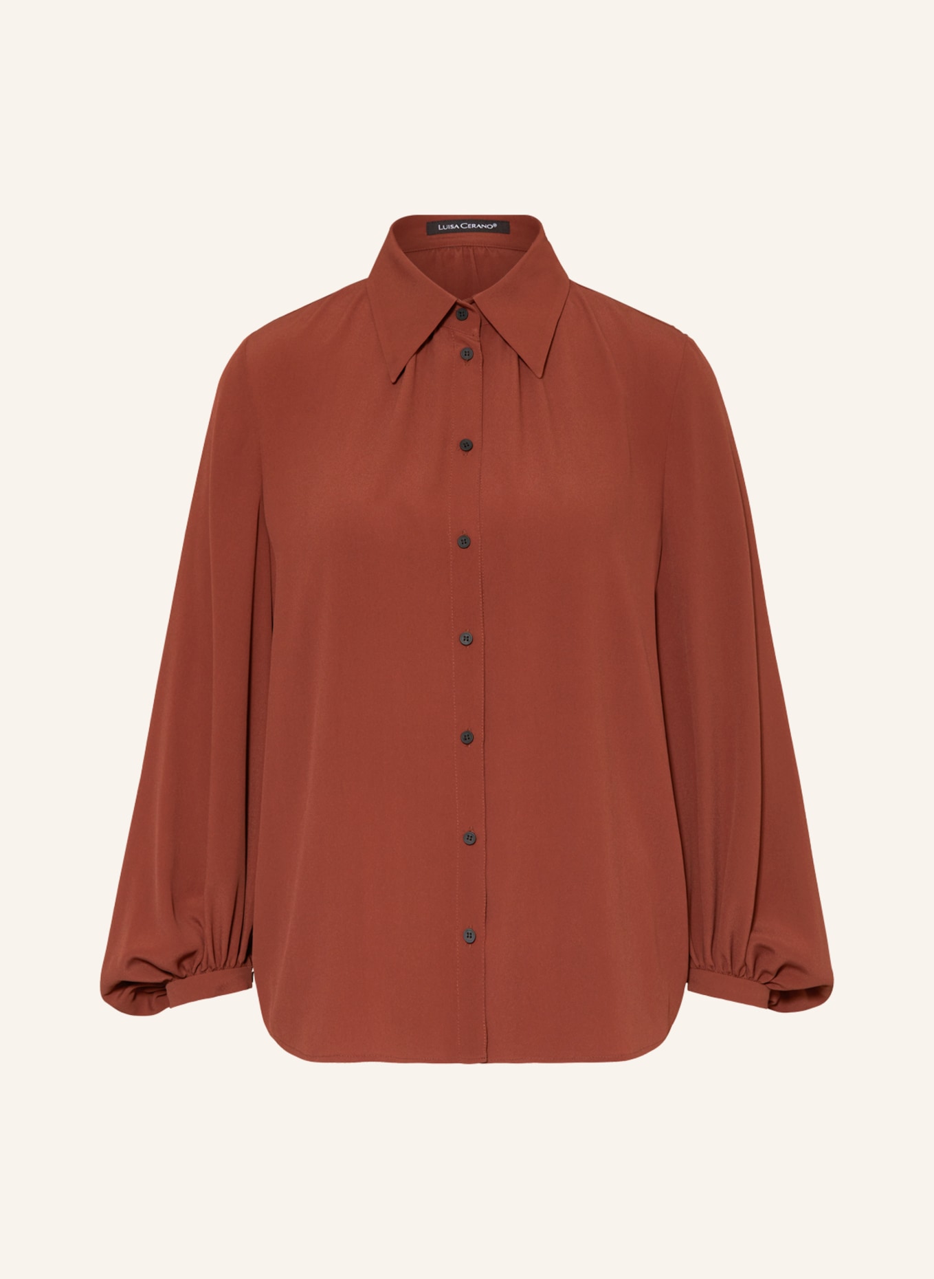 LUISA CERANO Shirt blouse with silk, Color: BROWN (Image 1)
