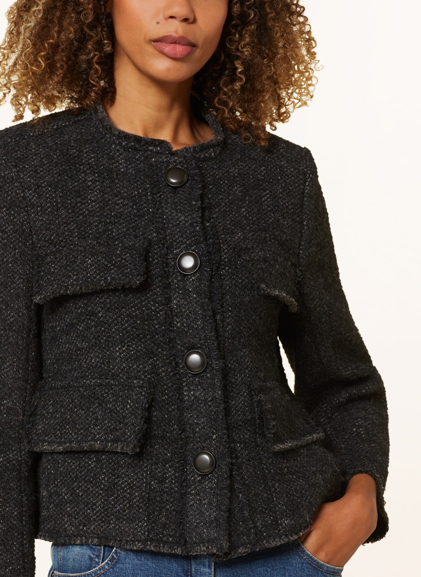 LUISA CERANO Tweed blazers, Color: DARK GRAY (Image 4)