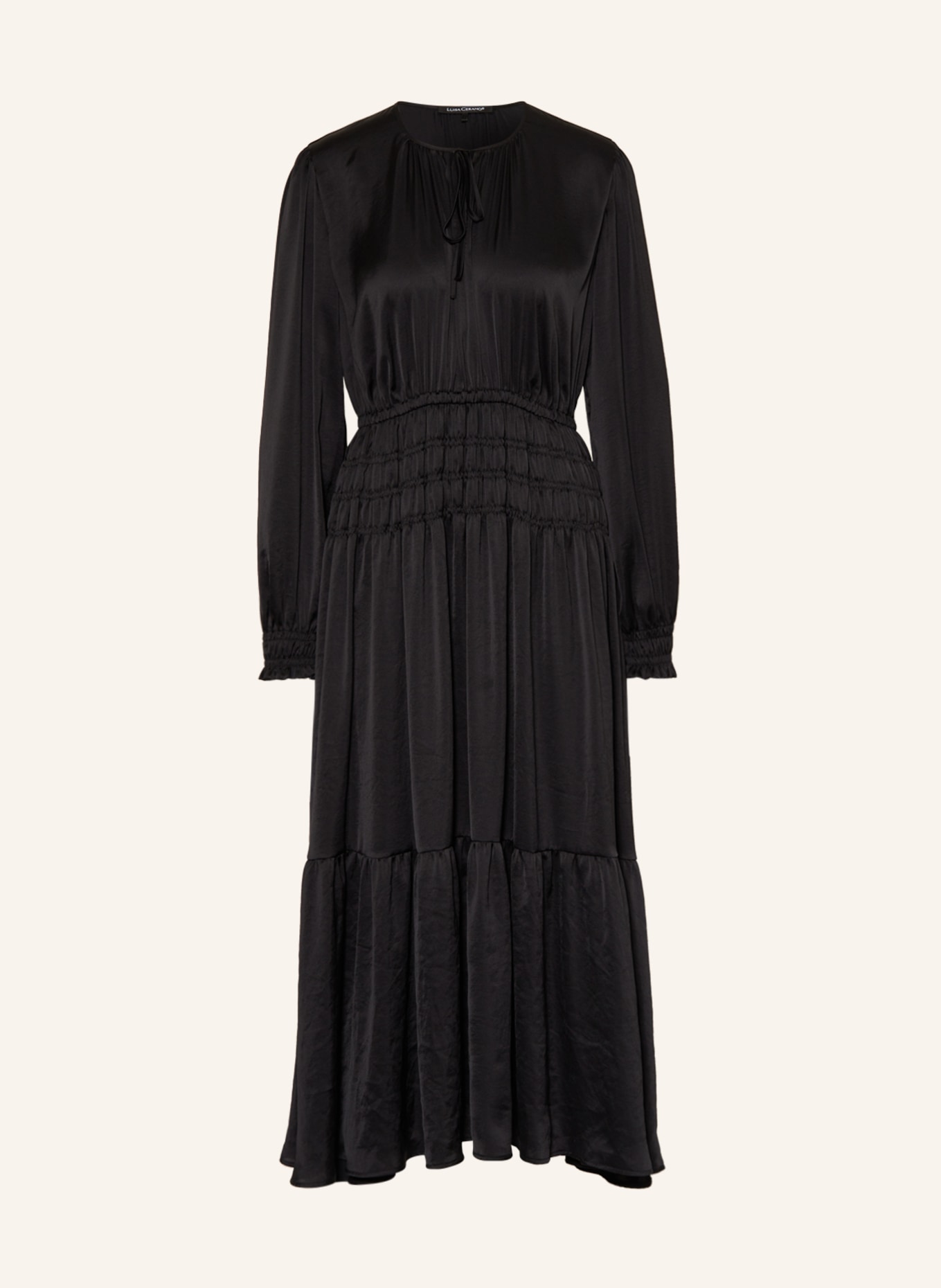 LUISA CERANO Satin dress, Color: BLACK (Image 1)