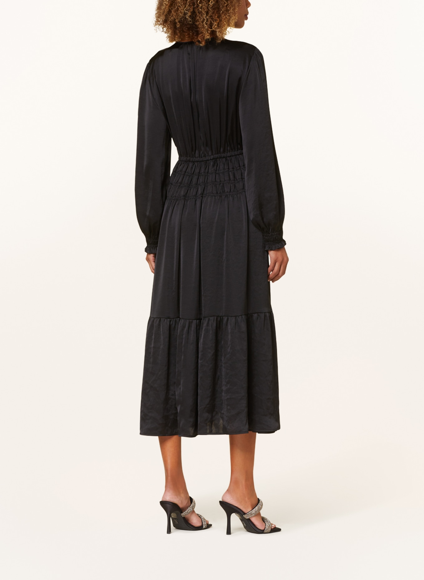 LUISA CERANO Satin dress, Color: BLACK (Image 3)