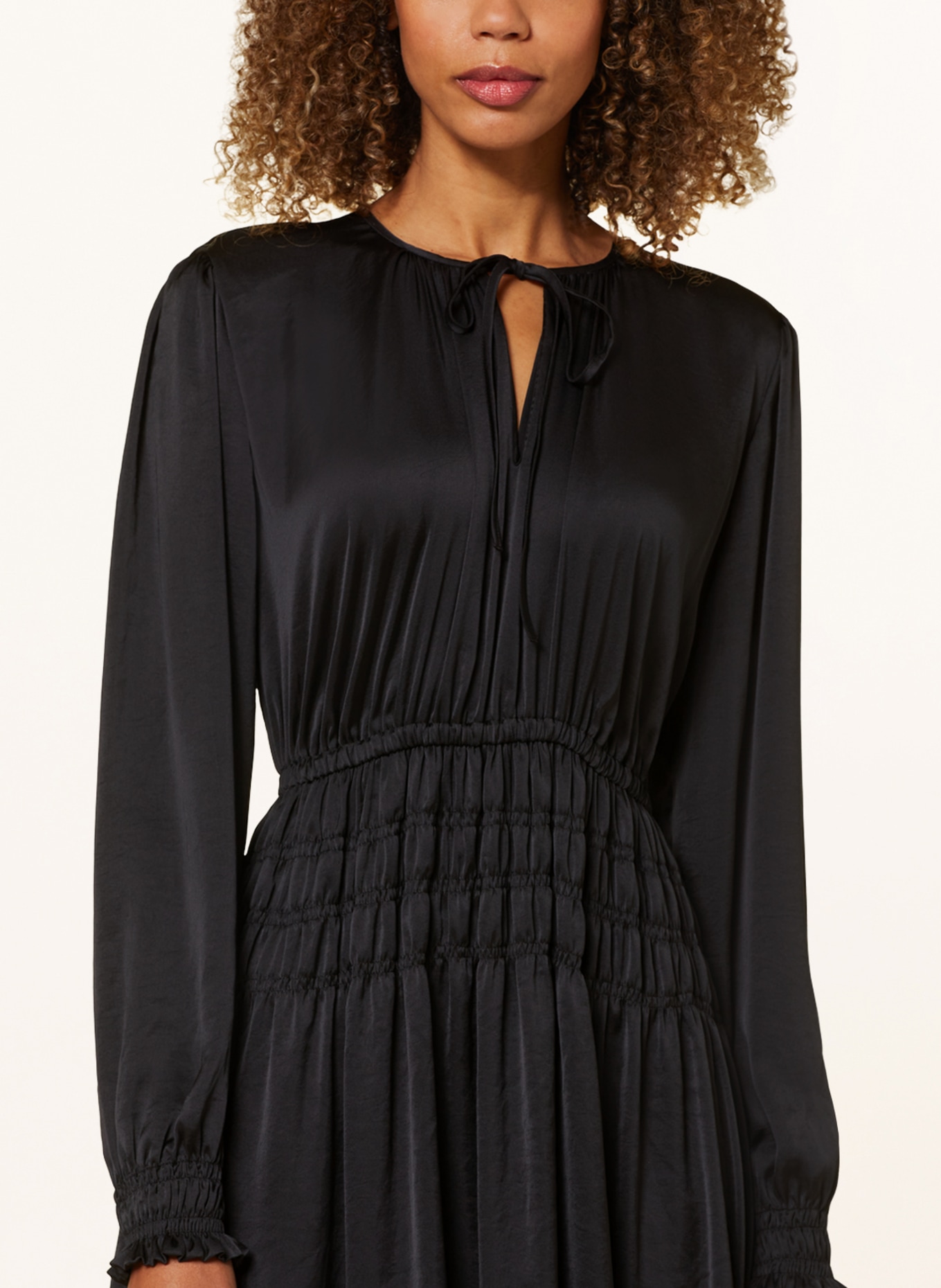 LUISA CERANO Satin dress, Color: BLACK (Image 4)