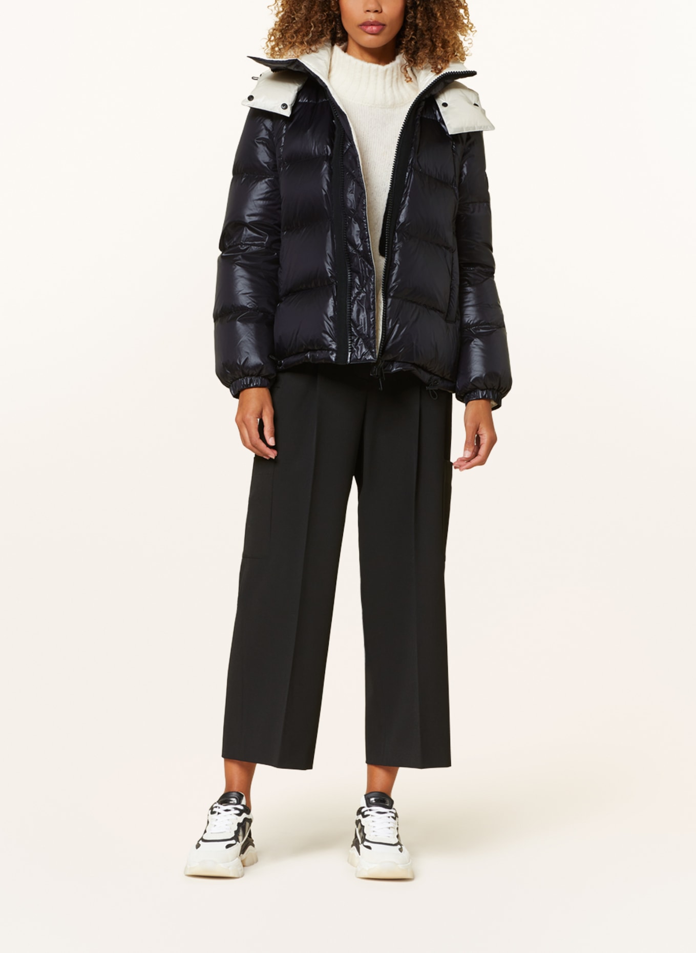 LUISA CERANO 2-in-1 down jacket, Color: BLACK/ CREAM (Image 2)