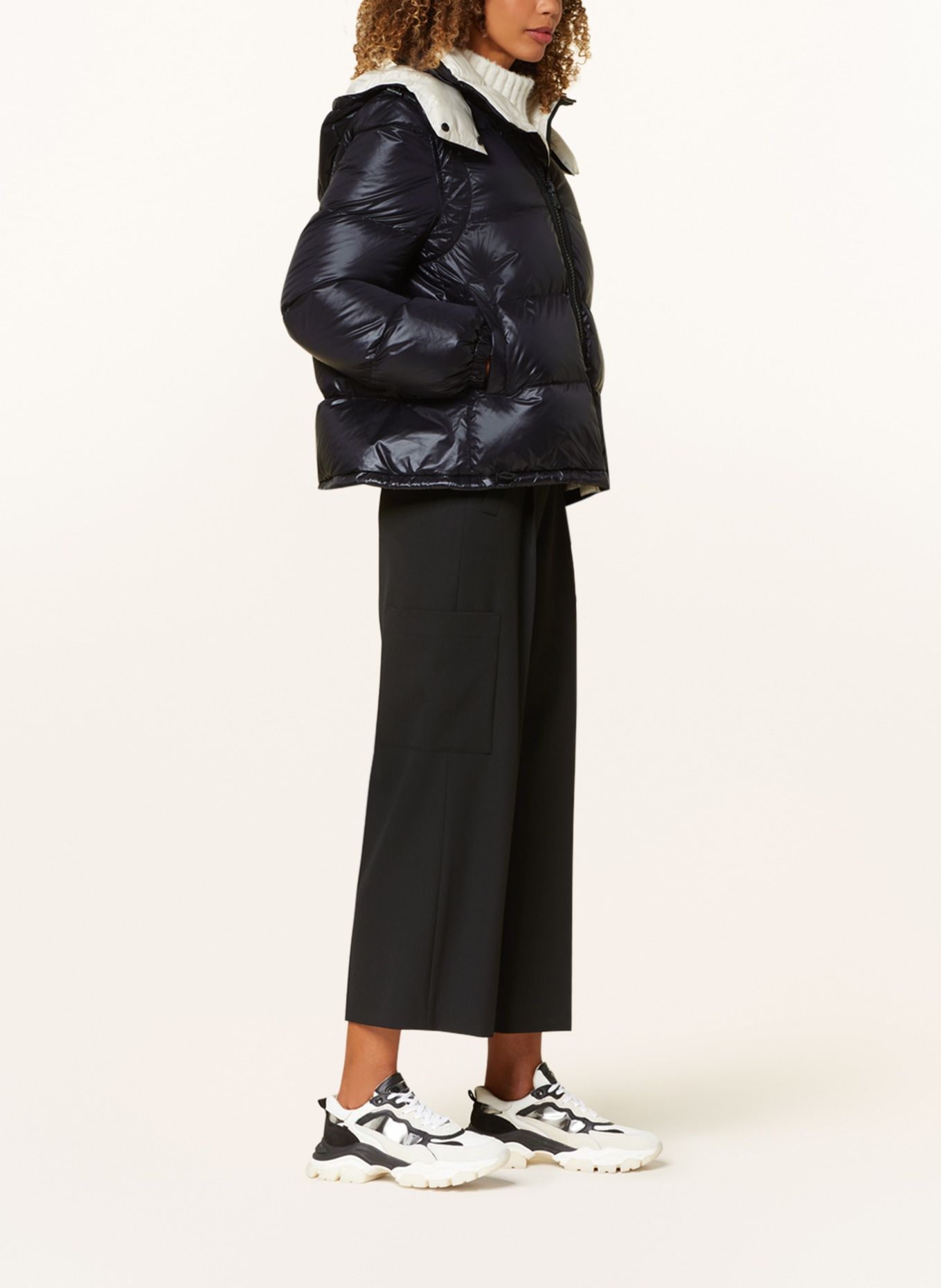 LUISA CERANO 2-in-1 down jacket, Color: BLACK/ CREAM (Image 4)