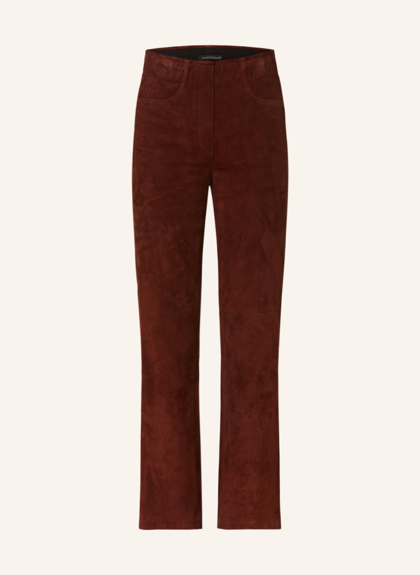 LUISA CERANO Leather trousers, Color: BROWN (Image 1)