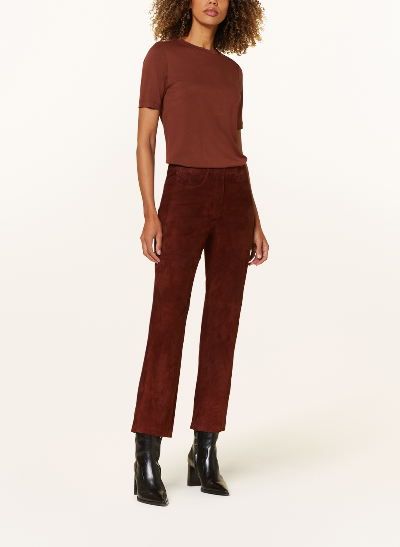 LUISA CERANO Leather trousers, Color: BROWN (Image 2)