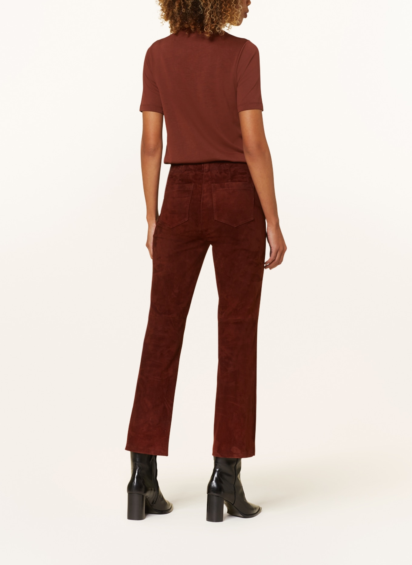 LUISA CERANO Leather trousers, Color: BROWN (Image 3)