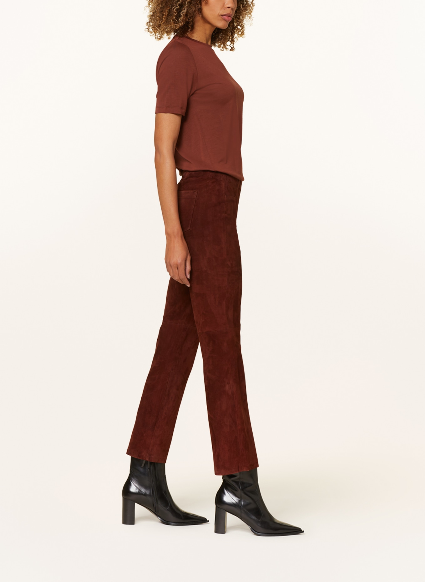 LUISA CERANO Leather trousers, Color: BROWN (Image 4)
