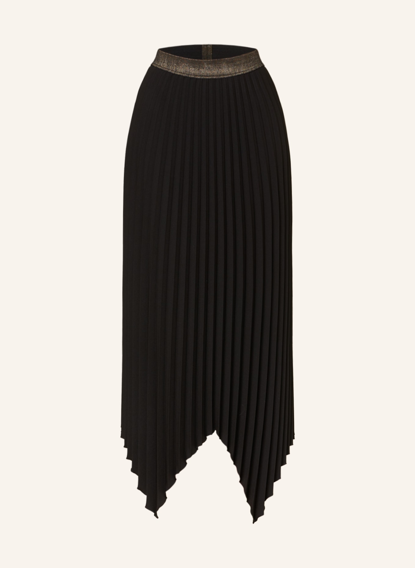LUISA CERANO Pleated skirt with glitter thread, Color: BLACK (Image 1)