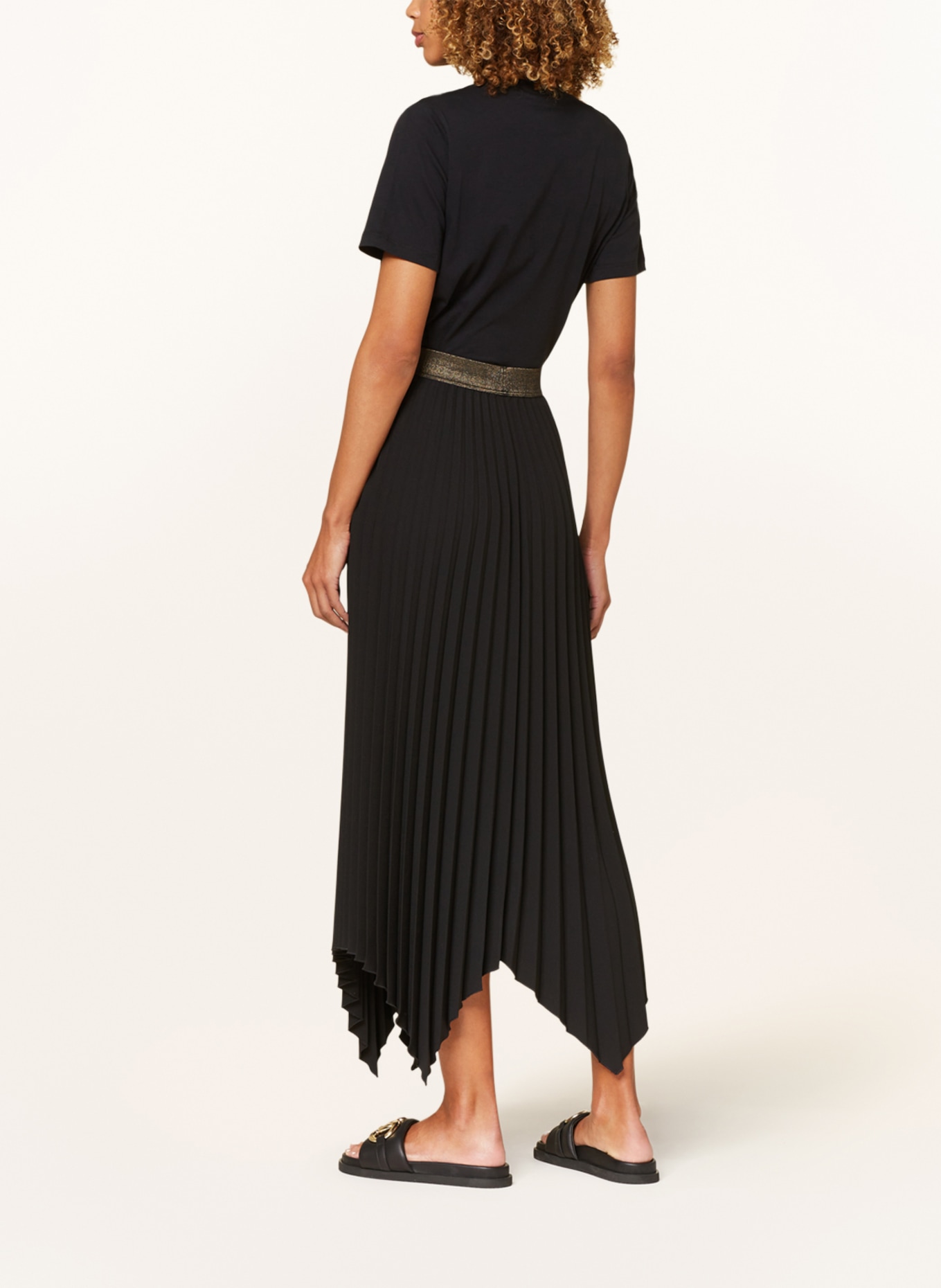 LUISA CERANO Pleated skirt with glitter thread, Color: BLACK (Image 3)