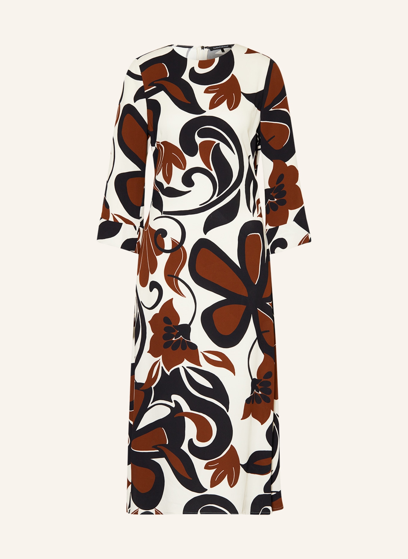 LUISA CERANO Kleid mit 3/4-Arm in braun/ creme/ schwarz