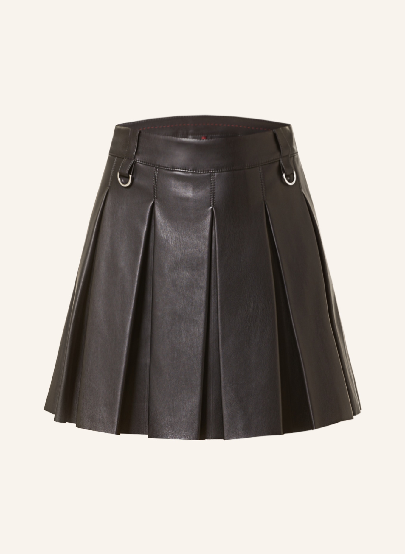 HUGO Pleated skirt RAFALLE in leather look, Color: BLACK (Image 1)
