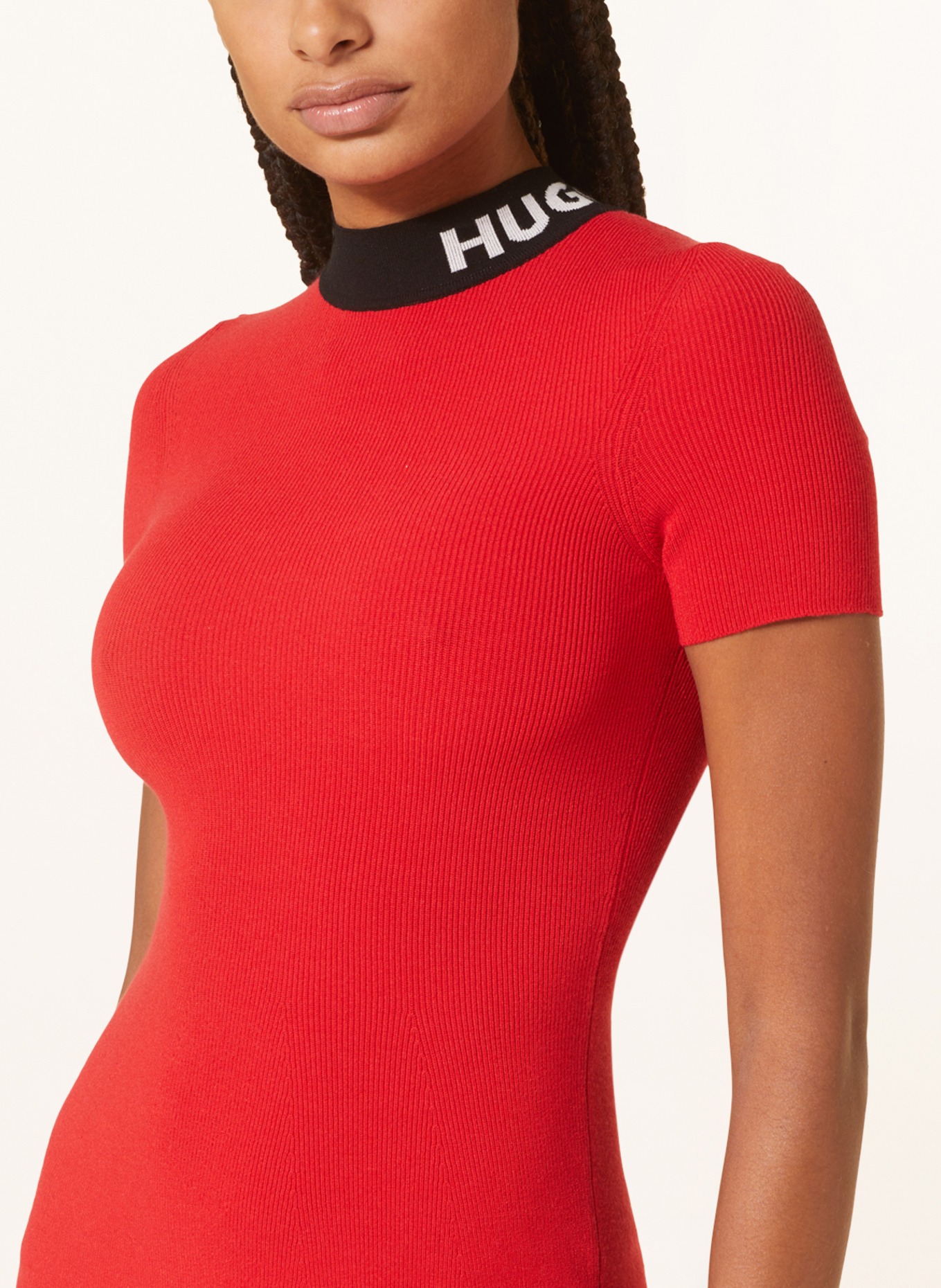 HUGO Knit dress SARTY, Color: RED (Image 4)