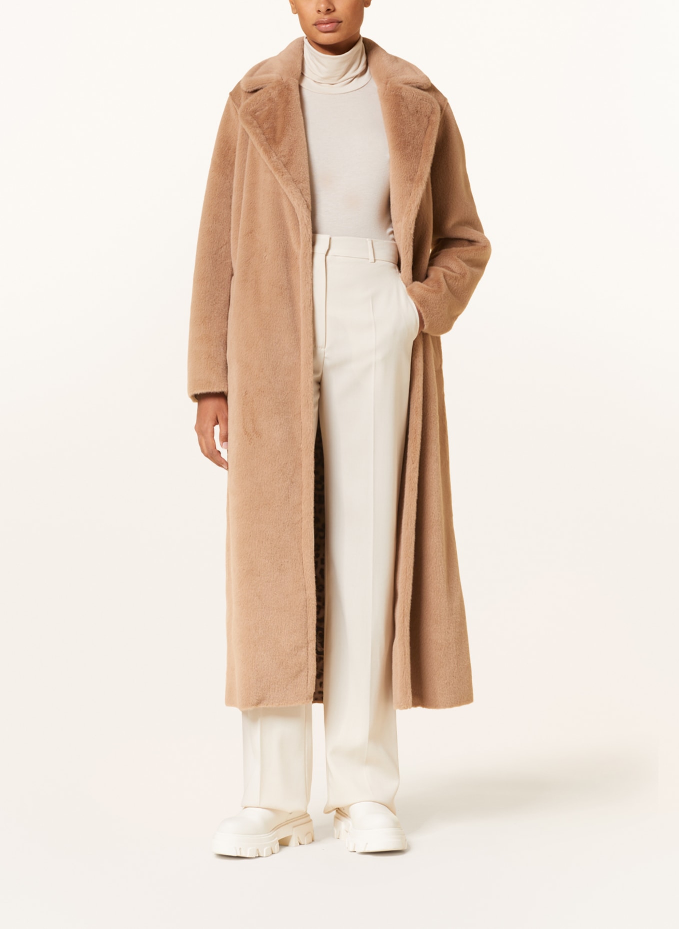 MARC CAIN Faux fur coat, Color: BEIGE (Image 2)