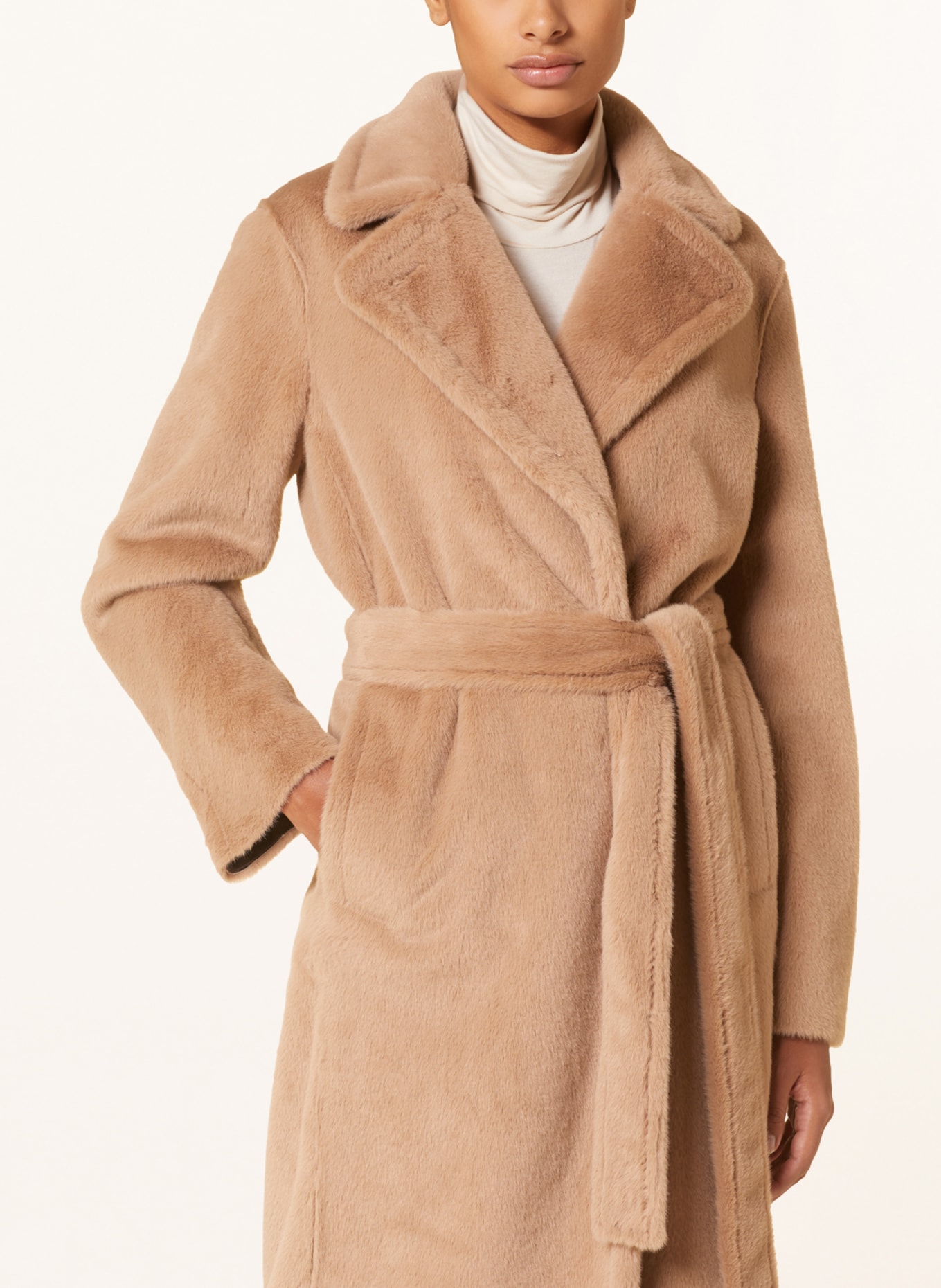 MARC CAIN Faux fur coat, Color: BEIGE (Image 4)
