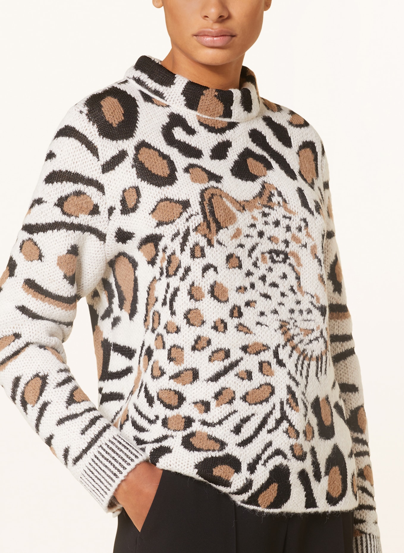 MARC CAIN Pullover, Farbe: WEISS/ SCHWARZ/ TAUPE (Bild 4)