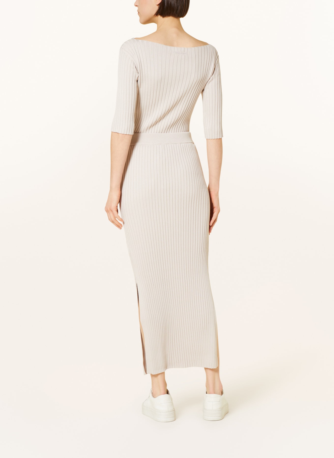 Calvin Klein Úpletová sukně, Barva: BÉŽOVÁ (Obrázek 3)