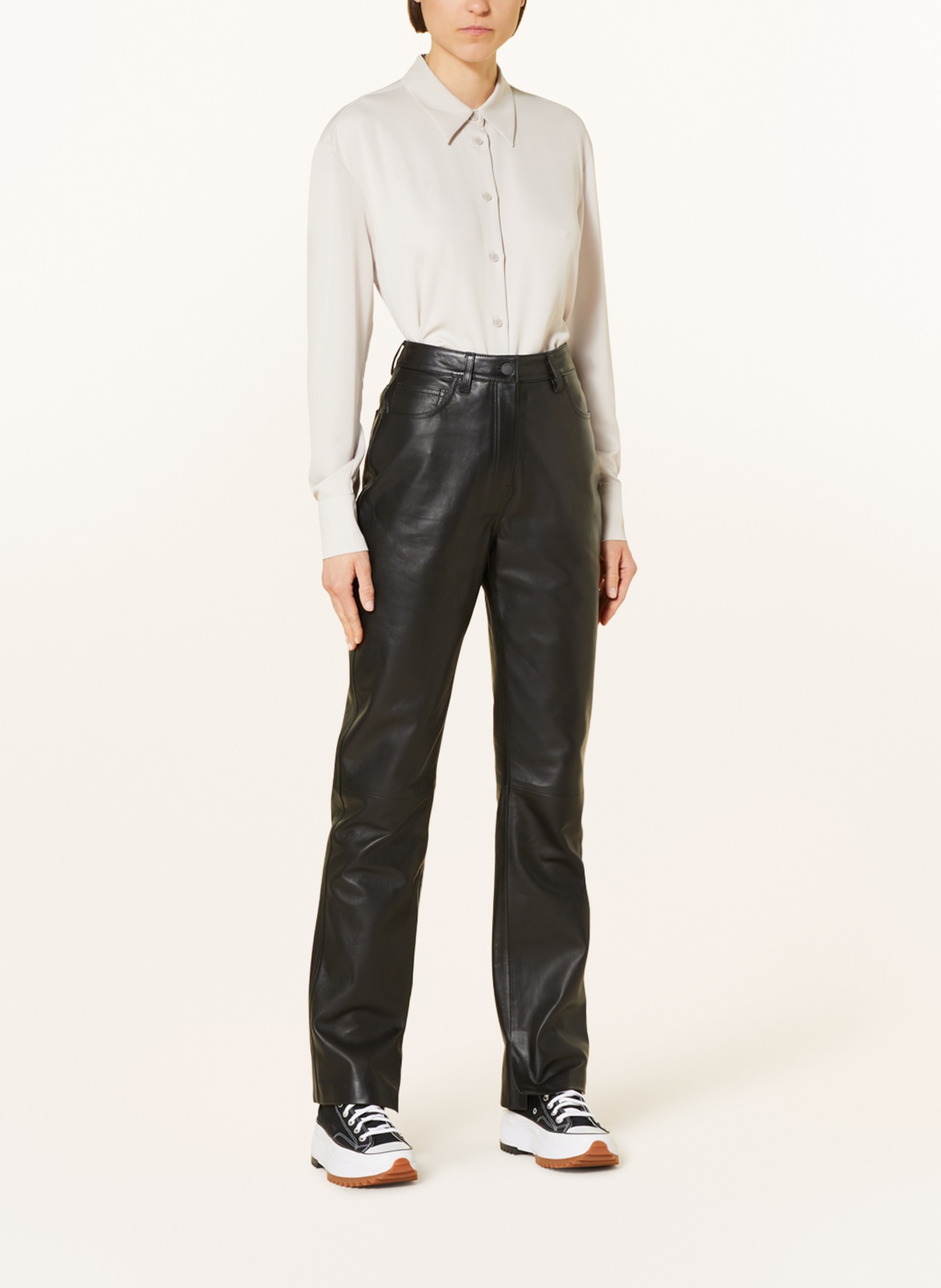 Calvin Klein Leather trousers, Color: BLACK (Image 2)