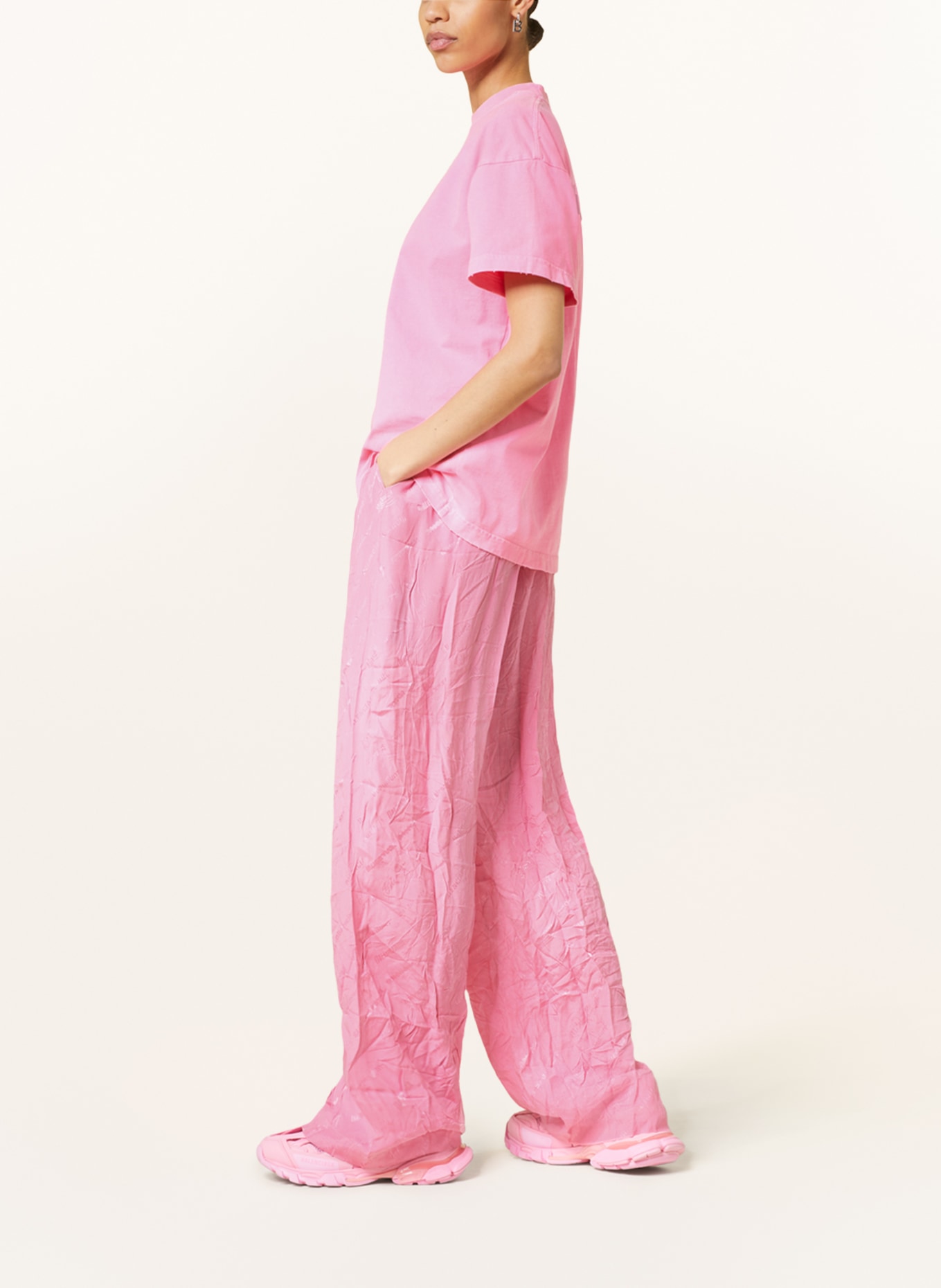 BALENCIAGA Spodnie z jedwabiu, Kolor: MOCNORÓŻOWY (Obrazek 4)