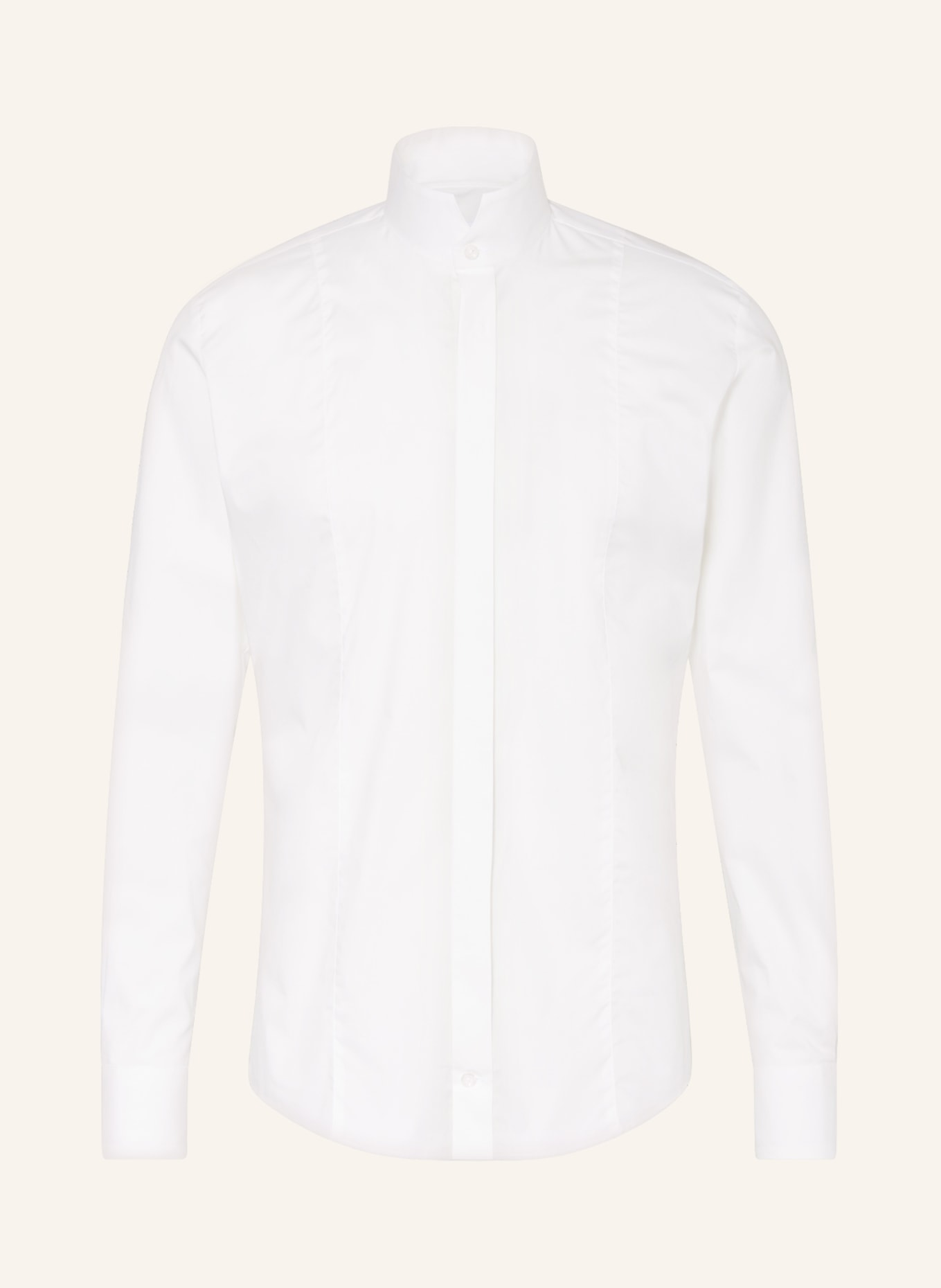WILVORST Smoking-Hemd Extra Slim Fit mit Stehkragen und Umschlagmanschette, Farbe: WEISS (Bild 1)