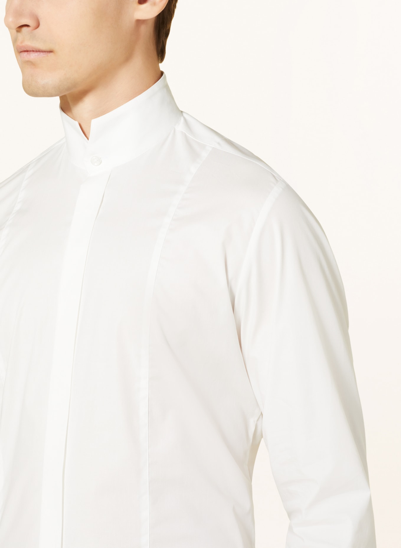 WILVORST Smoking-Hemd Extra Slim Fit mit Stehkragen und Umschlagmanschette, Farbe: WEISS (Bild 4)