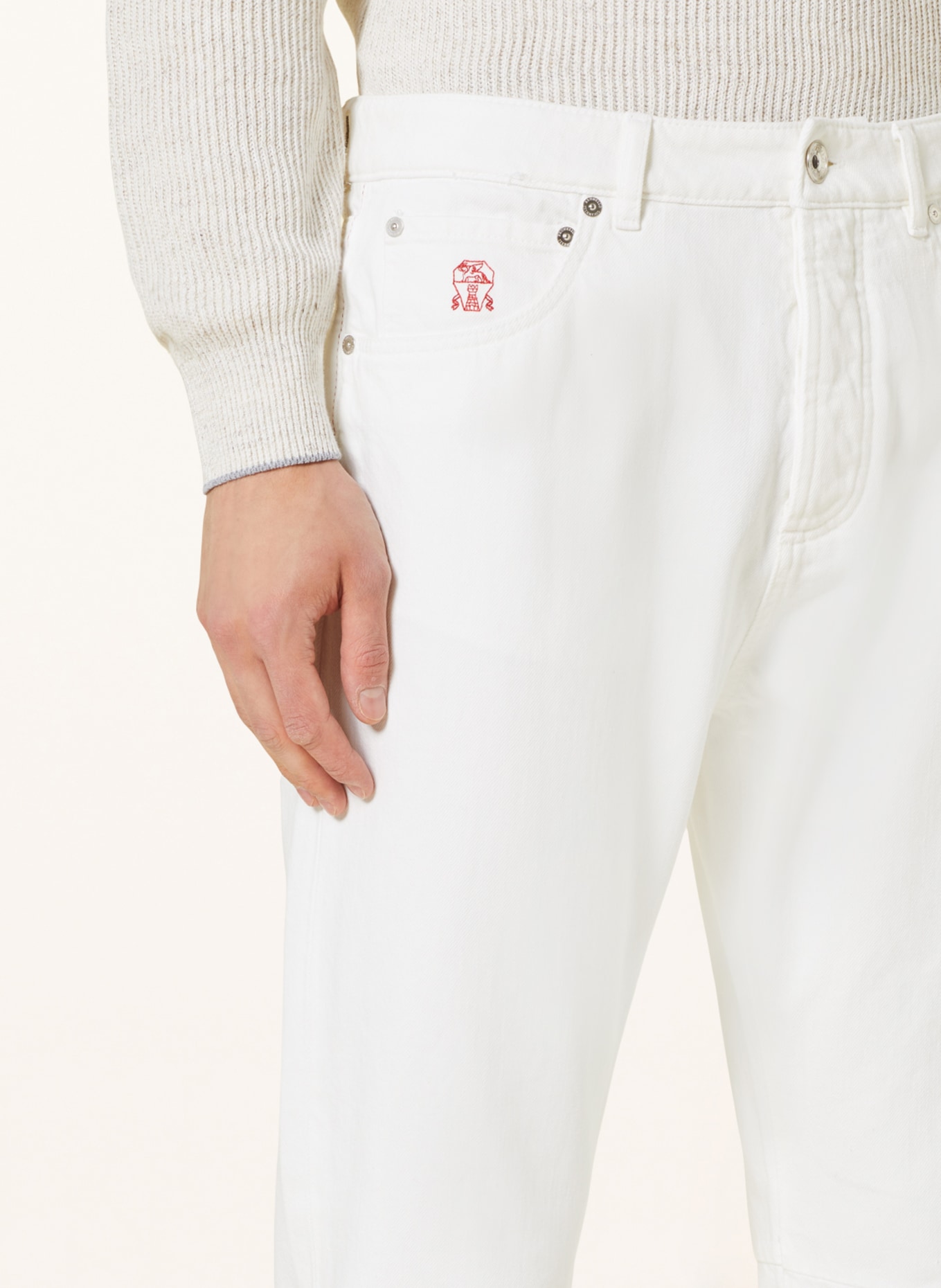 BRUNELLO CUCINELLI Jeans Leisure Fit, Farbe: C7210 white (Bild 5)