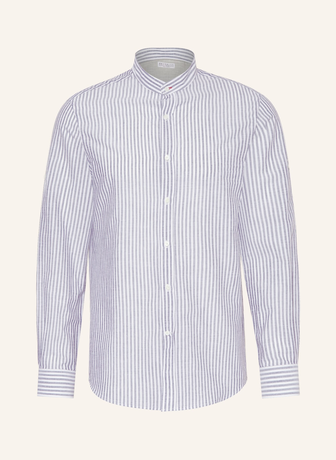 BRUNELLO CUCINELLI Shirt easy fit with linen, Color: WHITE/ BLUE (Image 1)