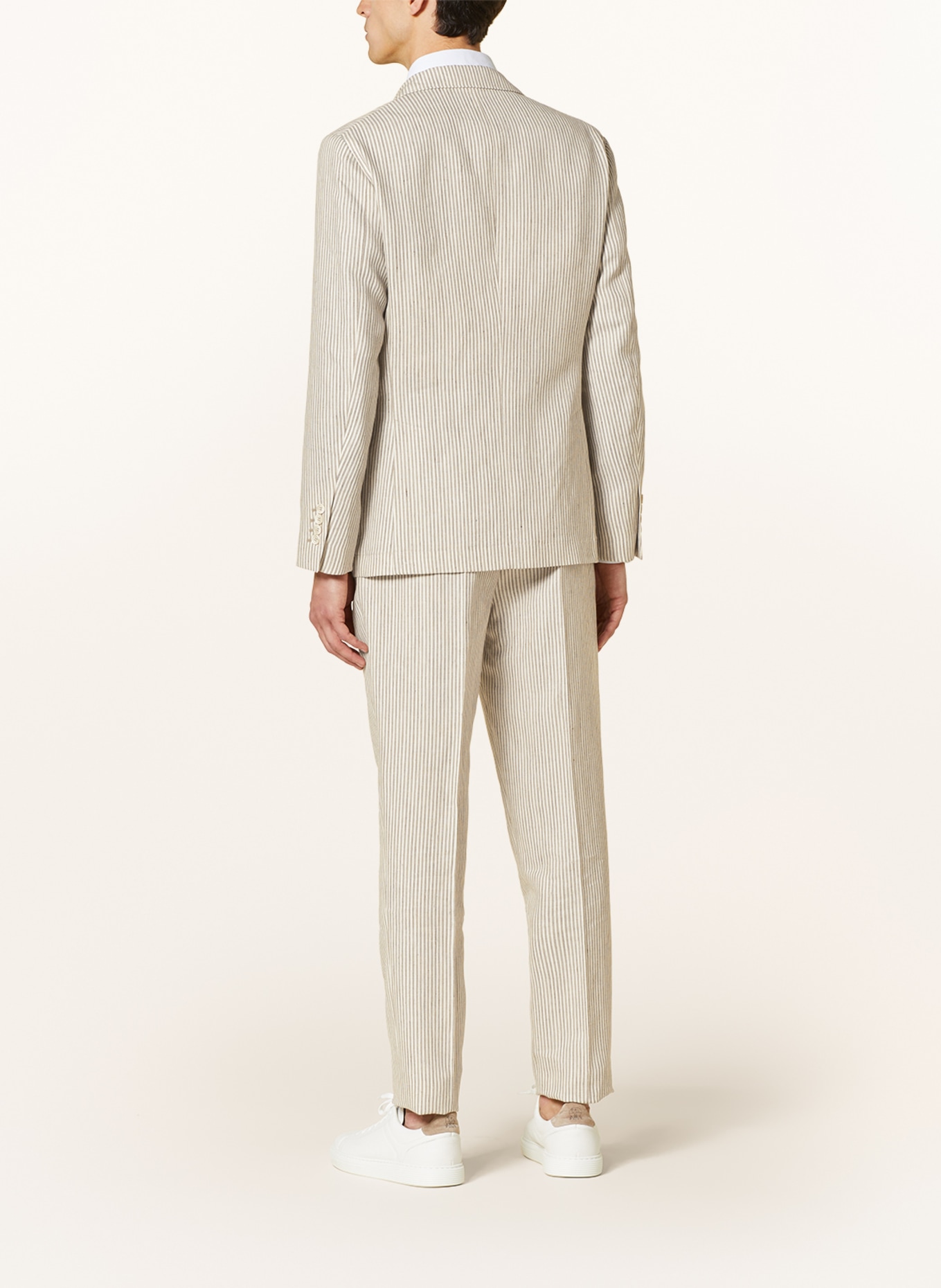 BRUNELLO CUCINELLI Anzug Slim Fit mit Leinen, Farbe: CREME/ DUNKELBRAUN (Bild 3)