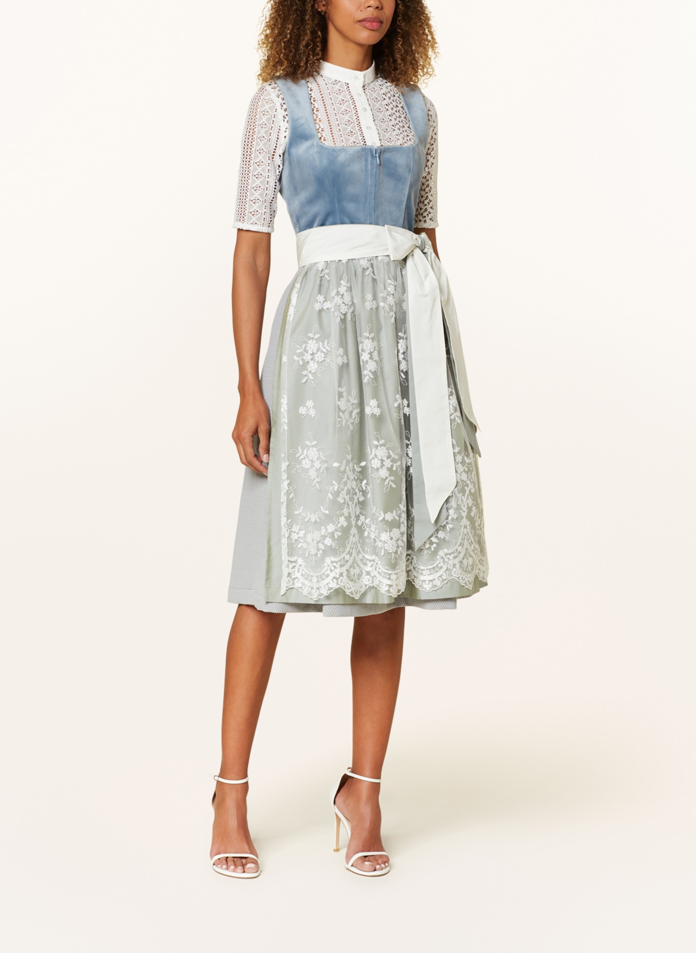 LIMBERRY Dirndl RUTH with lace, Color: LIGHT BLUE/ CREAM (Image 3)