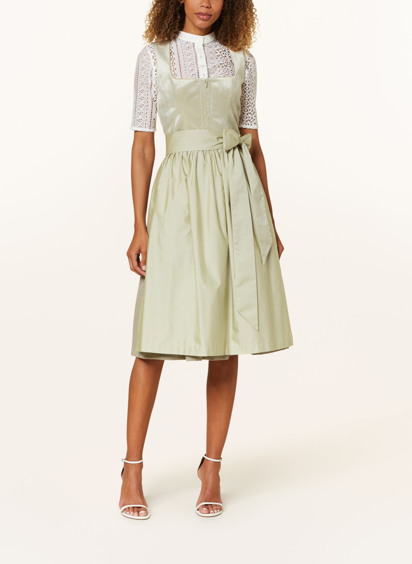 LIMBERRY Dirndl RUTH with lace, Color: LIGHT GREEN/ BEIGE (Image 2)
