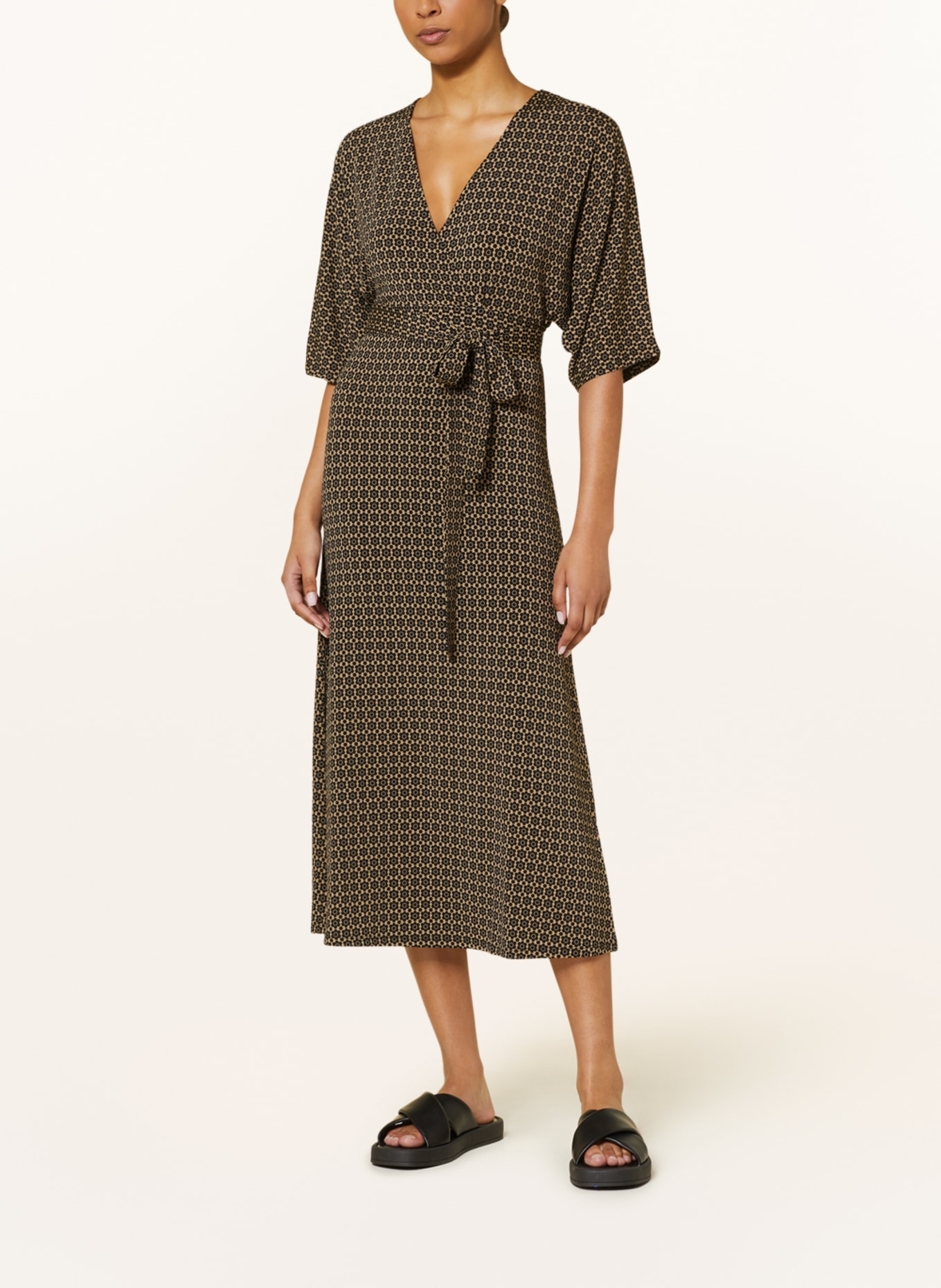 Marc O'Polo Wrap dress made of jersey, Color: BLACK/ BROWN (Image 2)