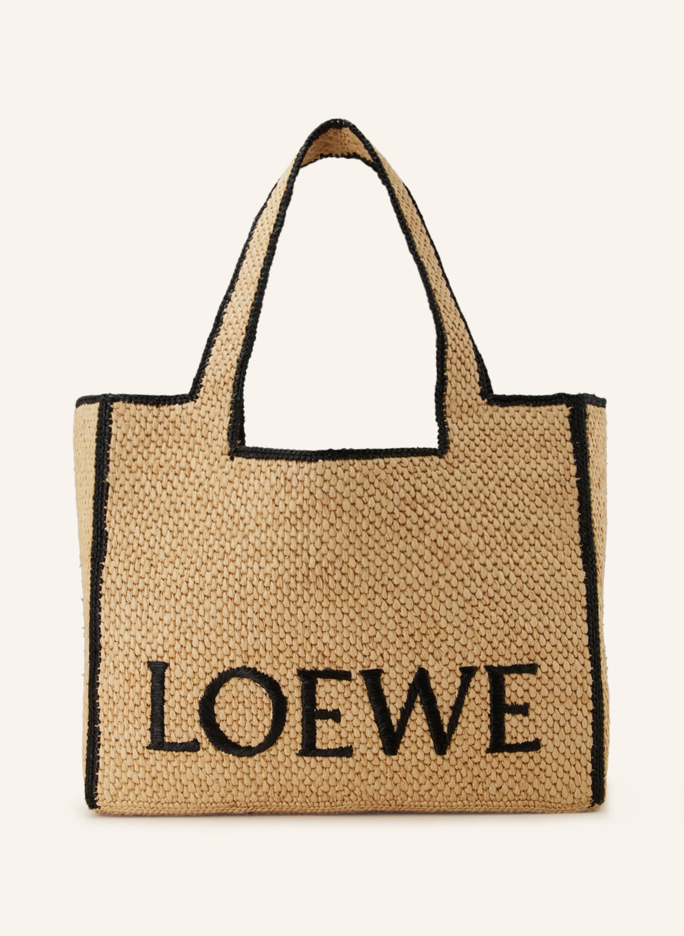 LOEWE Shopper FONT TOTE LARGE, Color: LIGHT BROWN/ BLACK (Image 1)
