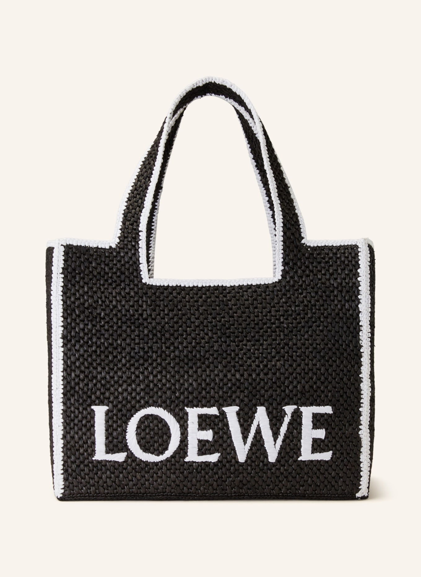 LOEWE Shopper FONT TOTE LARGE, Color: BLACK/ WHITE (Image 1)