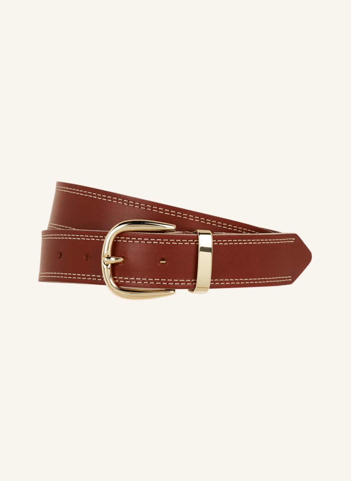 MOS MOSH Leather belt MMSTITCH, Color: COGNAC (Image 1)