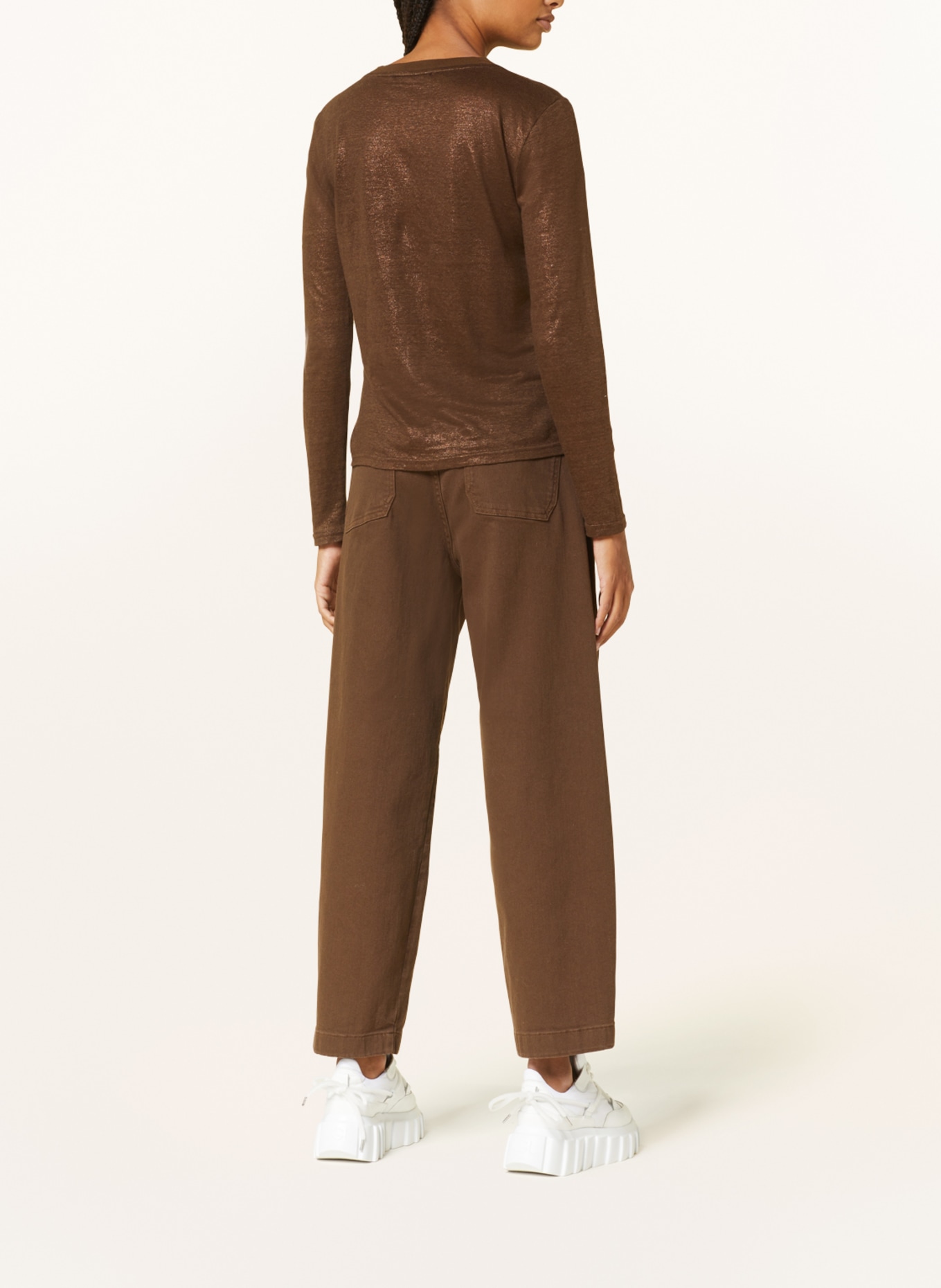 MOS MOSH Long sleeve shirt MMCASA, Color: BROWN (Image 3)