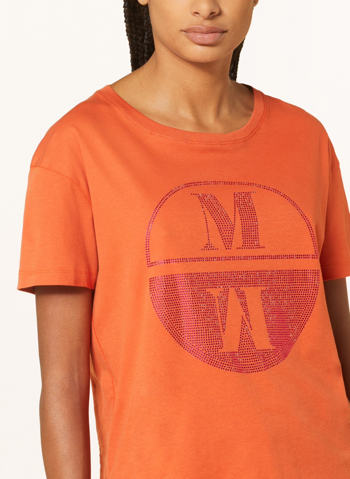 MOS MOSH T-shirt MMVICCI with decorative gems, Color: ORANGE (Image 4)