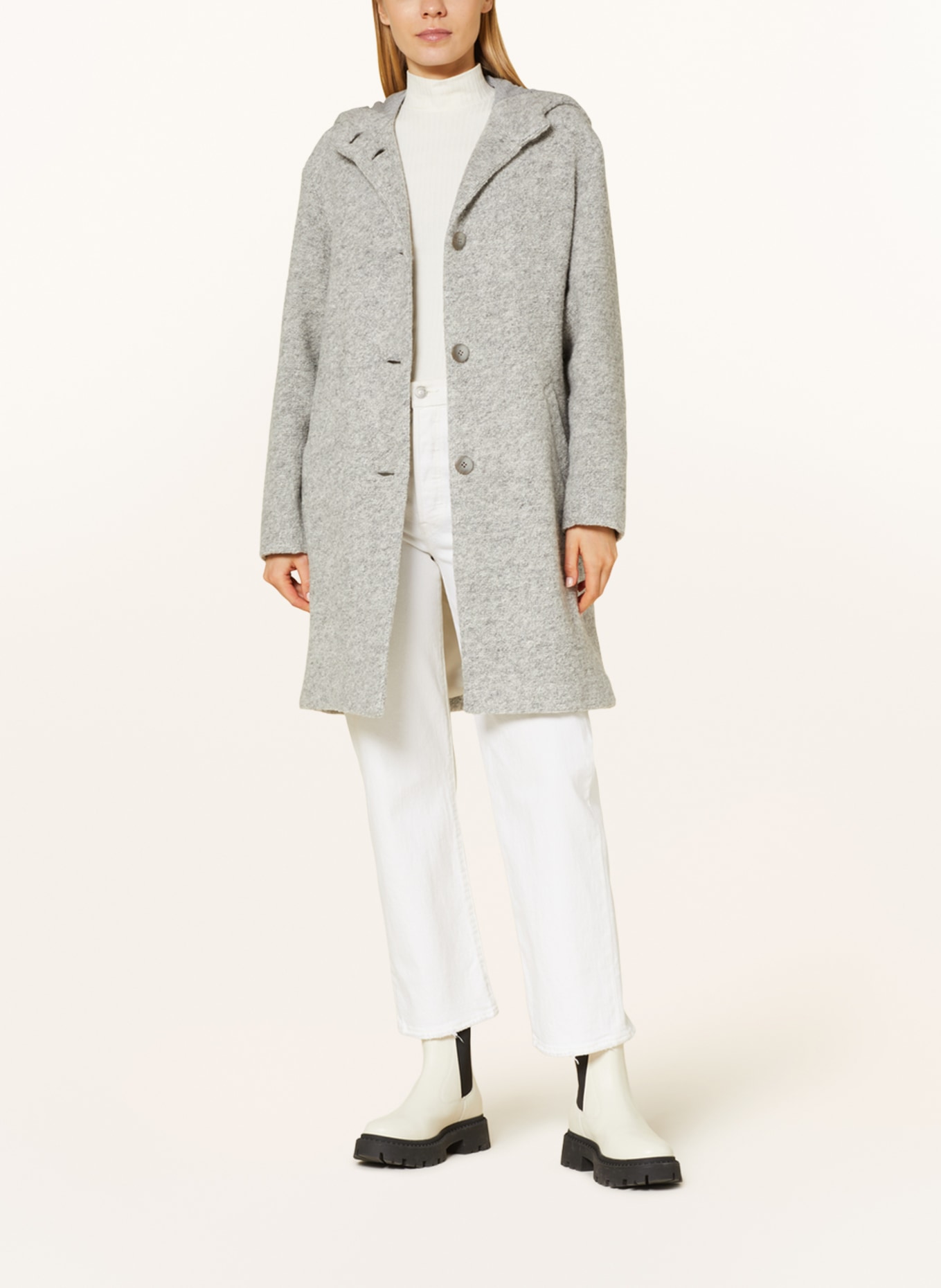 CINQUE Bouclé coat CIMIRI, Color: LIGHT GRAY (Image 2)